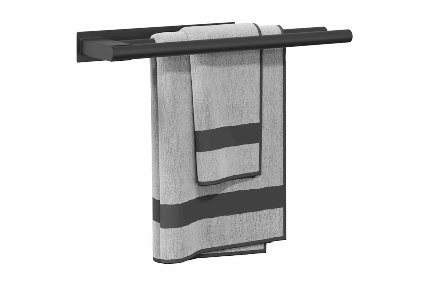 Towel Rack Black 40 X 9 X 4 Cm Stainless Steel-3