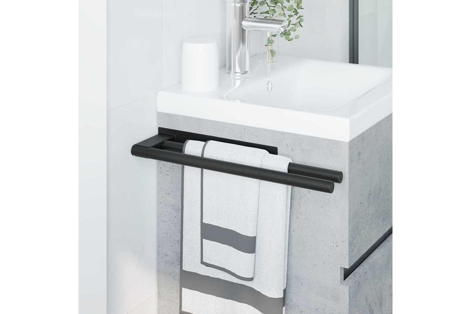 Towel Rack Black 40 X 9 X 4 Cm Stainless Steel-4