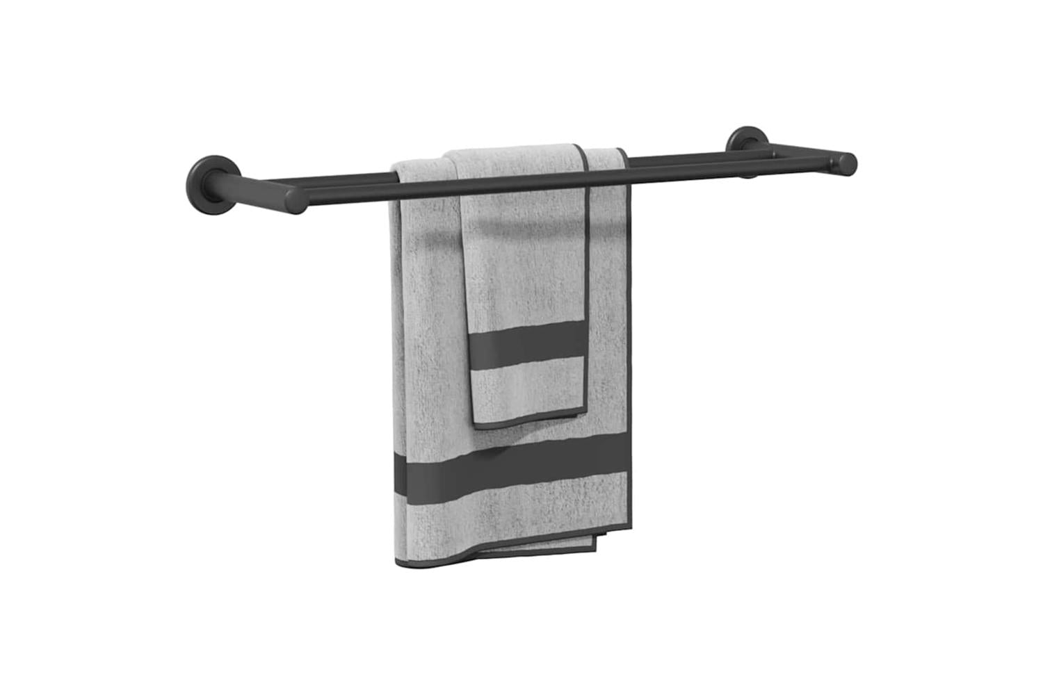 Towel Rack Black 61 X 145 X 5 Cm Stainless Steel-3