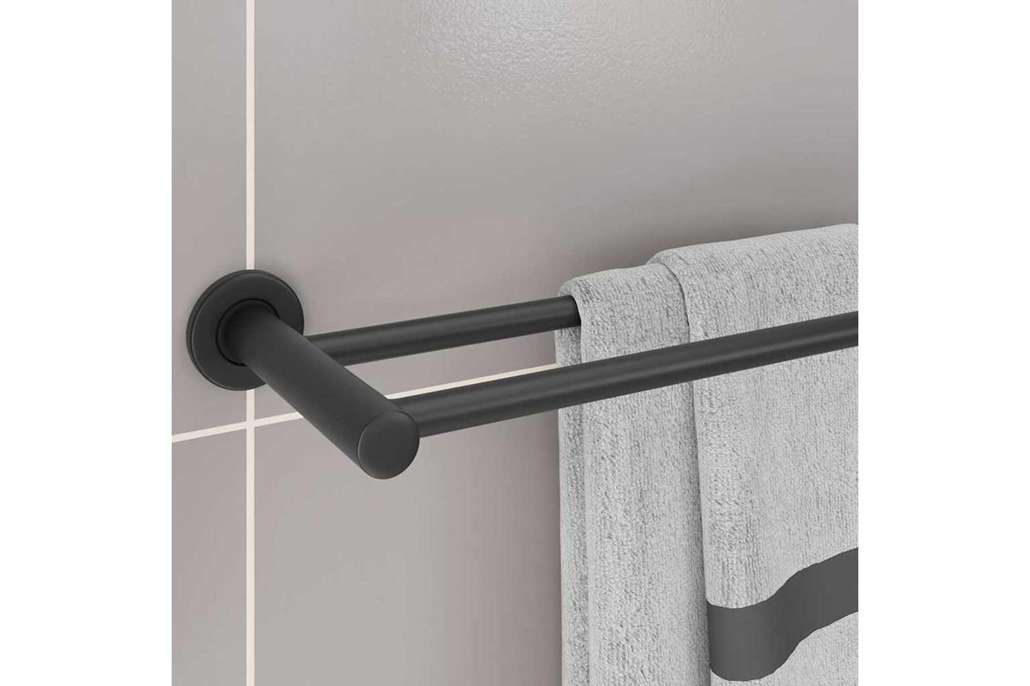 Towel Rack Black 61 X 145 X 5 Cm Stainless Steel-4