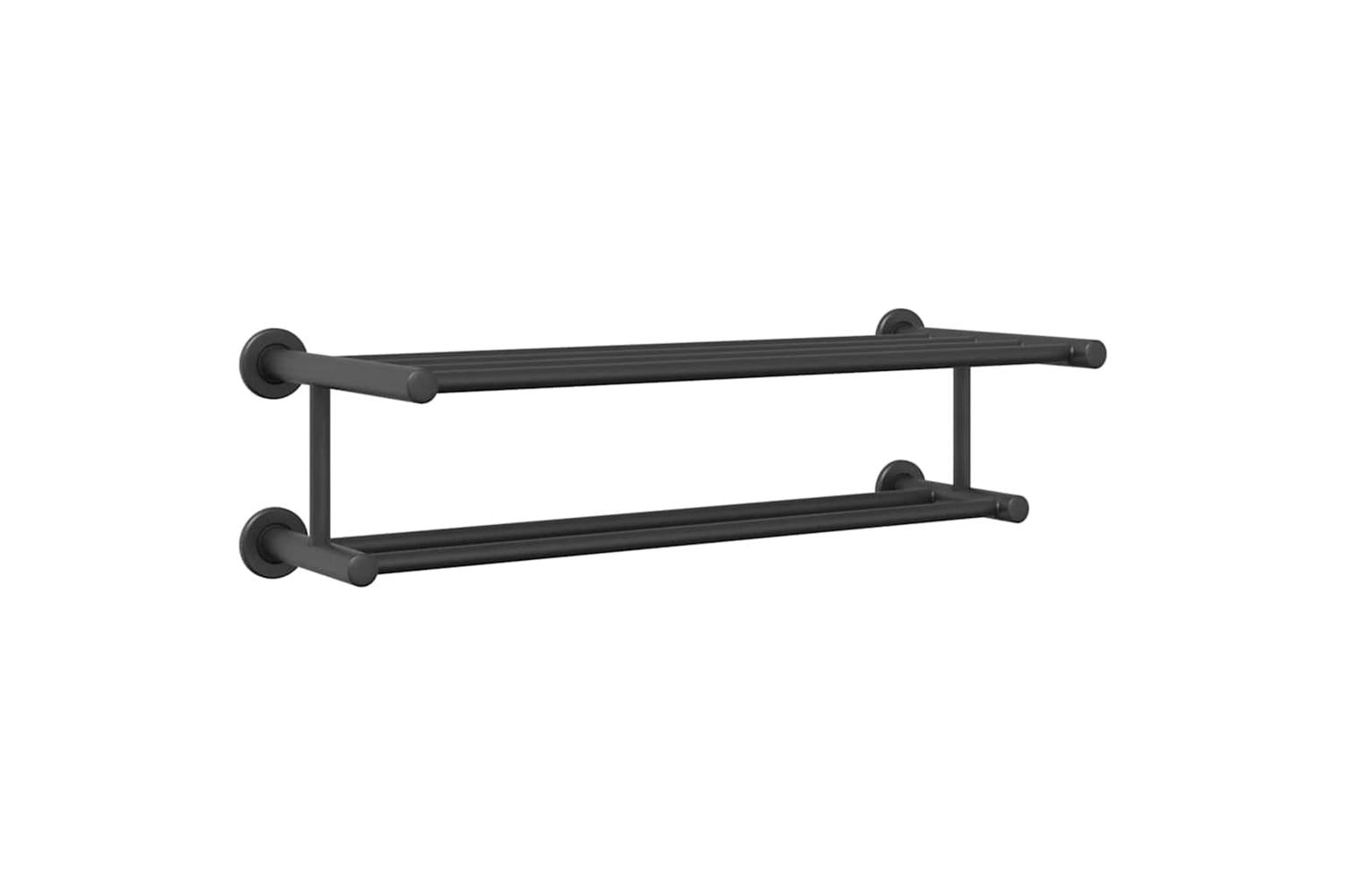 Towel Rack Black 61 X 23 X 17 Cm Stainless Steel-2