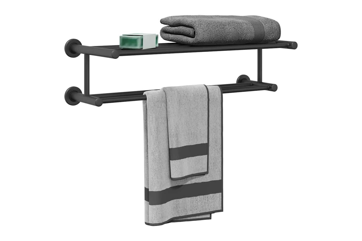 Towel Rack Black 61 X 23 X 17 Cm Stainless Steel-3