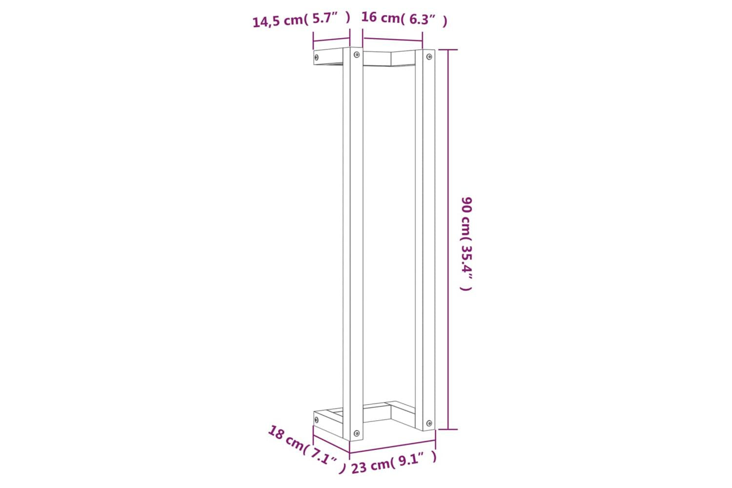 Towel Rack Wax Brown 23x18x90 Cm Solid Wood Pine-10