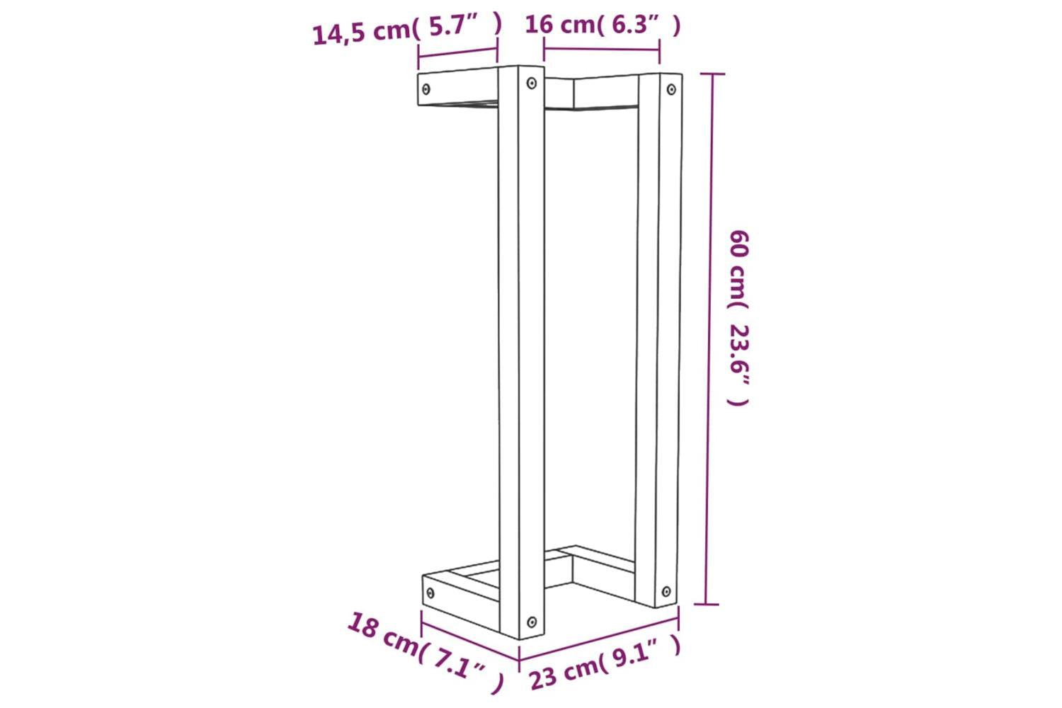 Towel Rack White 23x18x60 Cm Solid Wood Pine-8