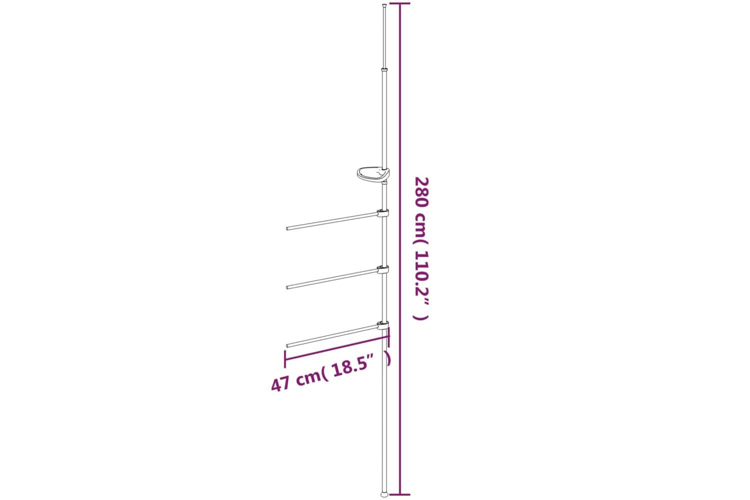 Towel Rail 47x280 Cm Aluminium-7