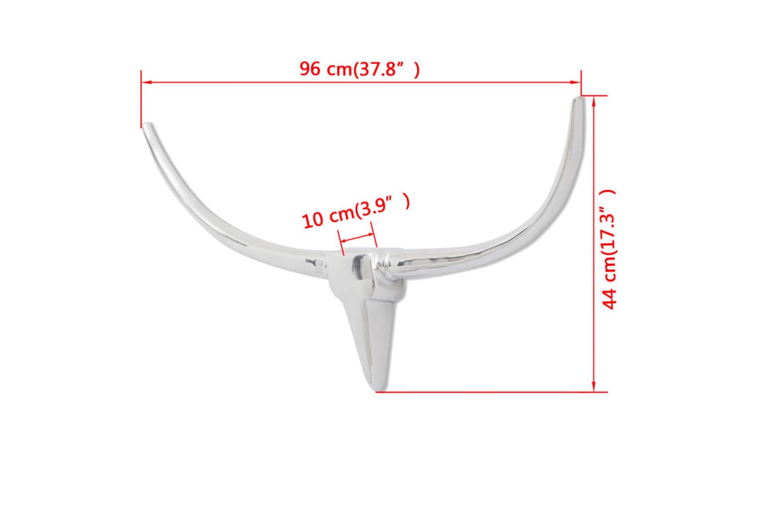 Wall Mounted Aluminium Bulls Head Decoration Silver 96 Cm-5
