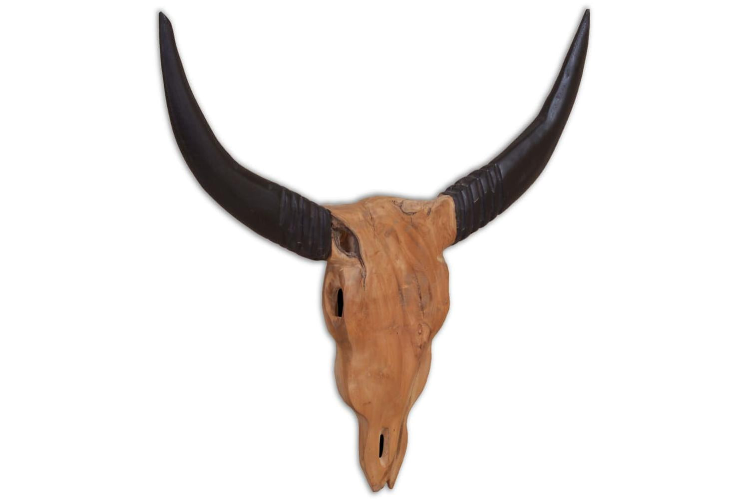 Wall-mounted Bull Skull Sculpture Teak 69x6x60 Cm-2