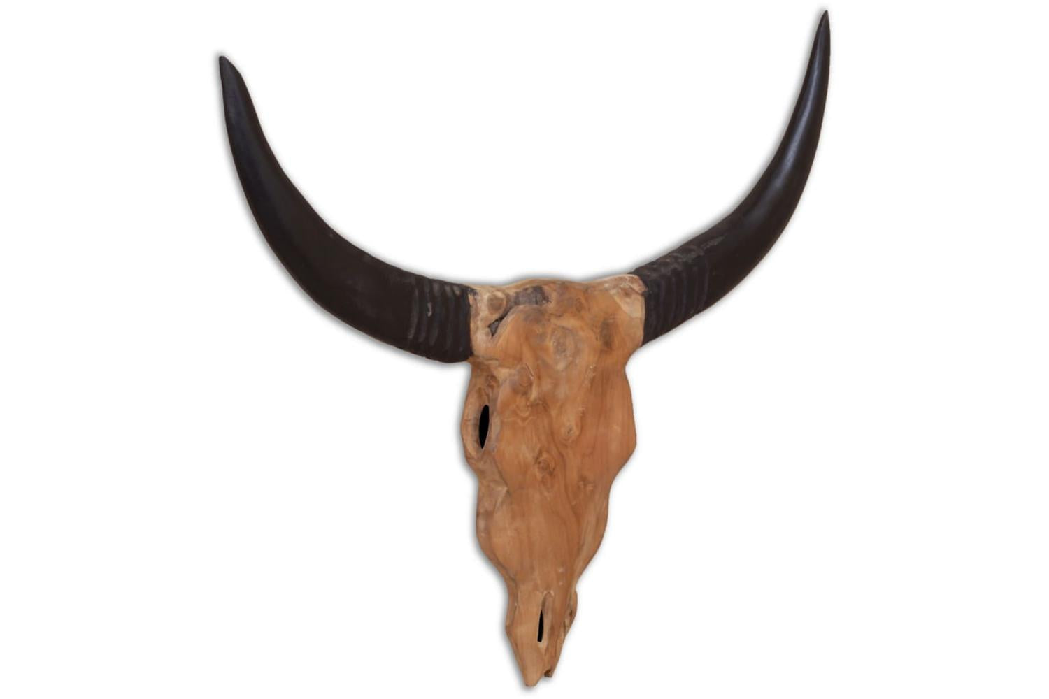 Wall-mounted Bull Skull Sculpture Teak 69x6x60 Cm-3