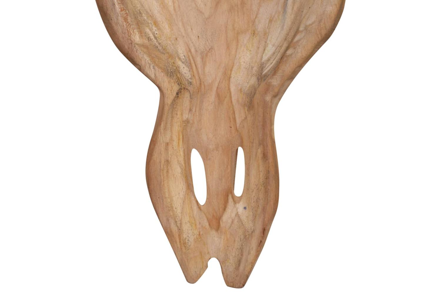 Wall-mounted Bull Skull Sculpture Teak 69x6x60 Cm-7