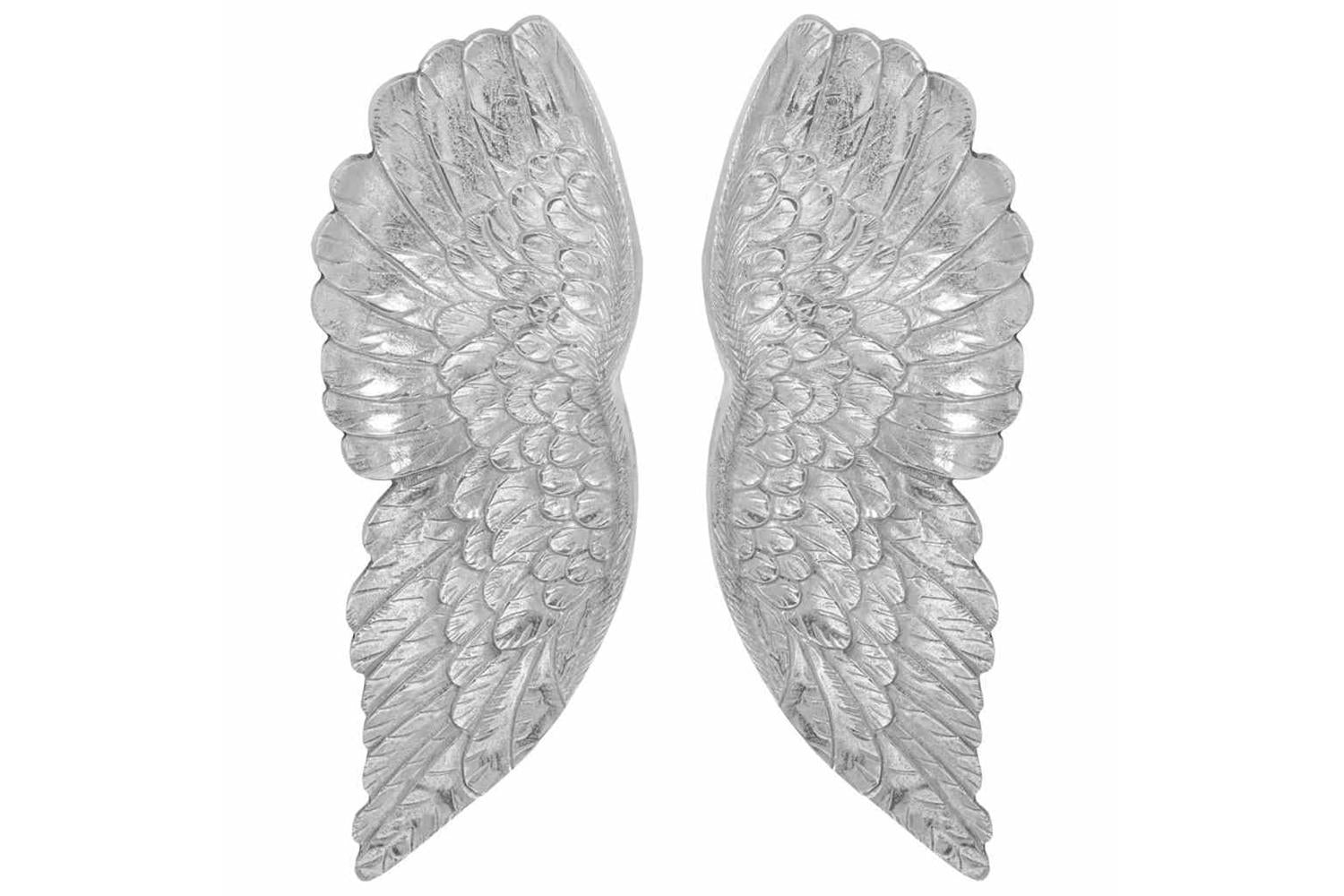 Wings Sculpture Silver 17 X 5 X 59 Cm Aluminium-4