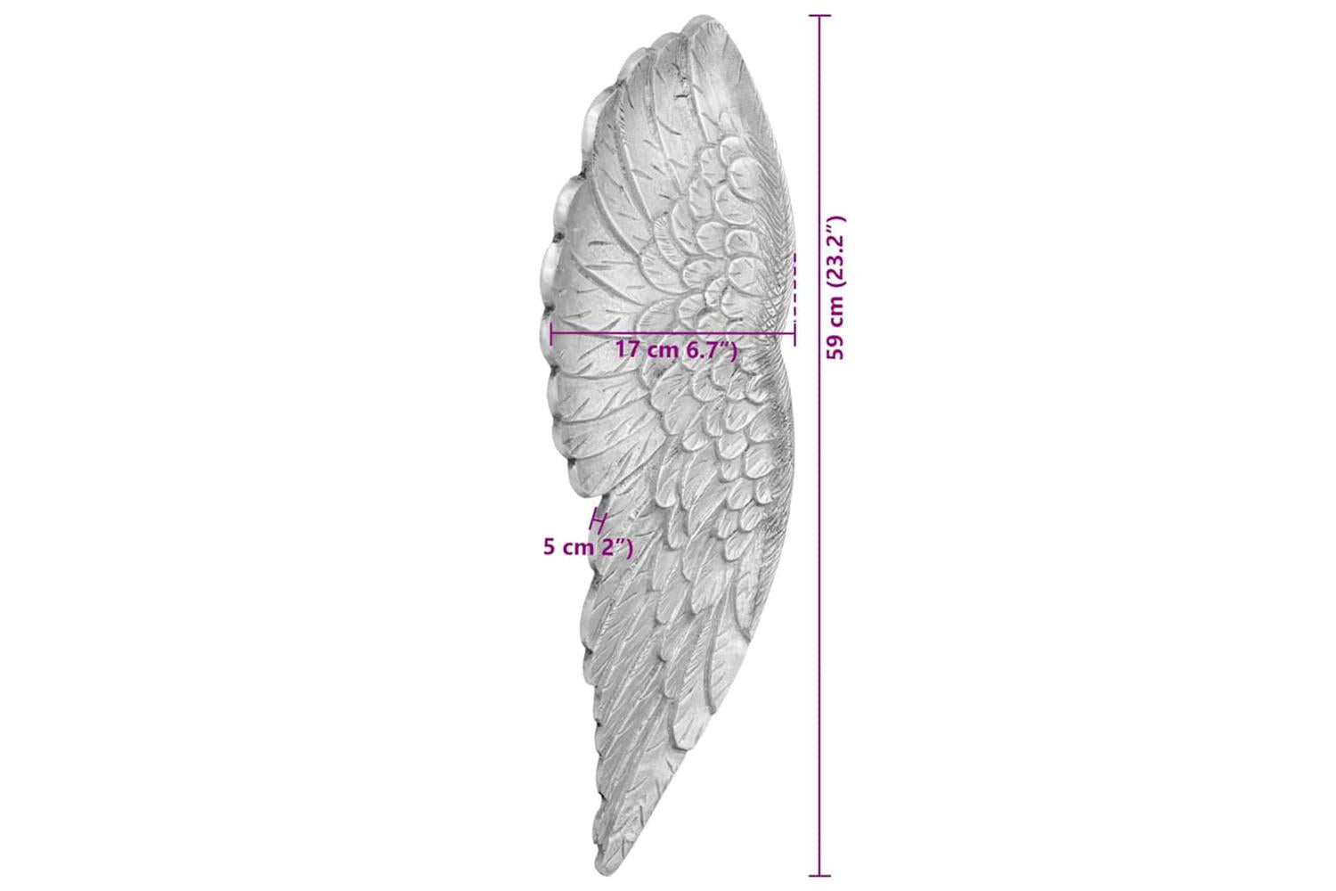Wings Sculpture Silver 17 X 5 X 59 Cm Aluminium-8