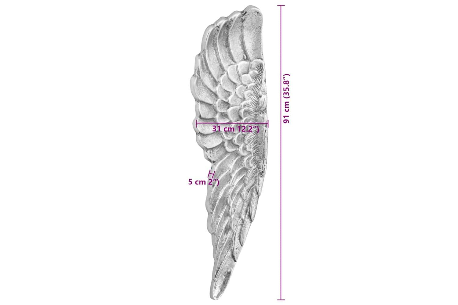 Wings Sculpture Silver 31 X 5 X 91 Cm Aluminium-9