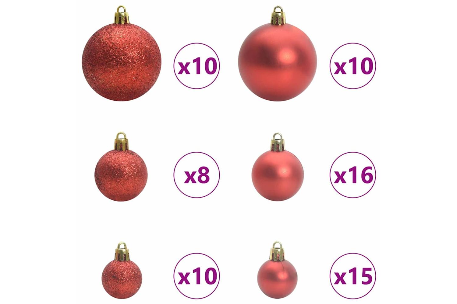 Upside-down Artificial Pre-lit Christmas Tree With Ball Set-7