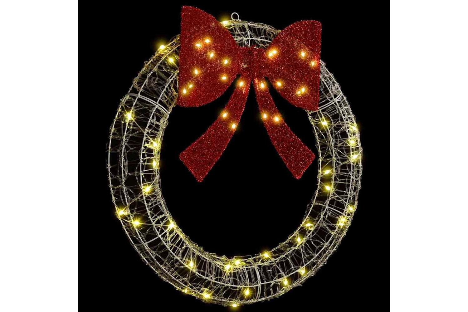 Wreath With 60 Leds Warm White 76 X 85 X 76 Cm Acrylic-2