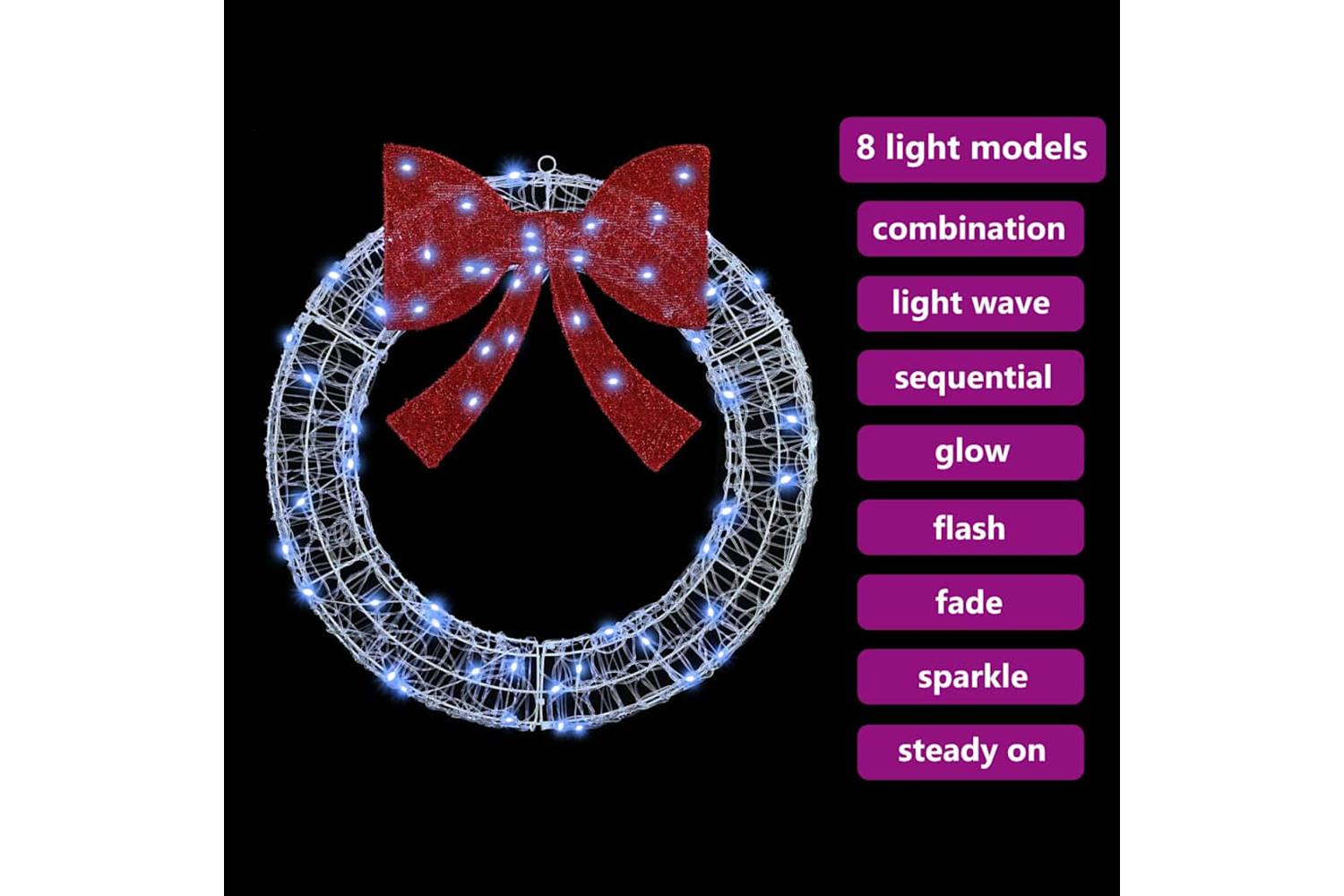 Wreath With 60 Leds Cold White 76 X 85 X 76 Cm Acrylic-6