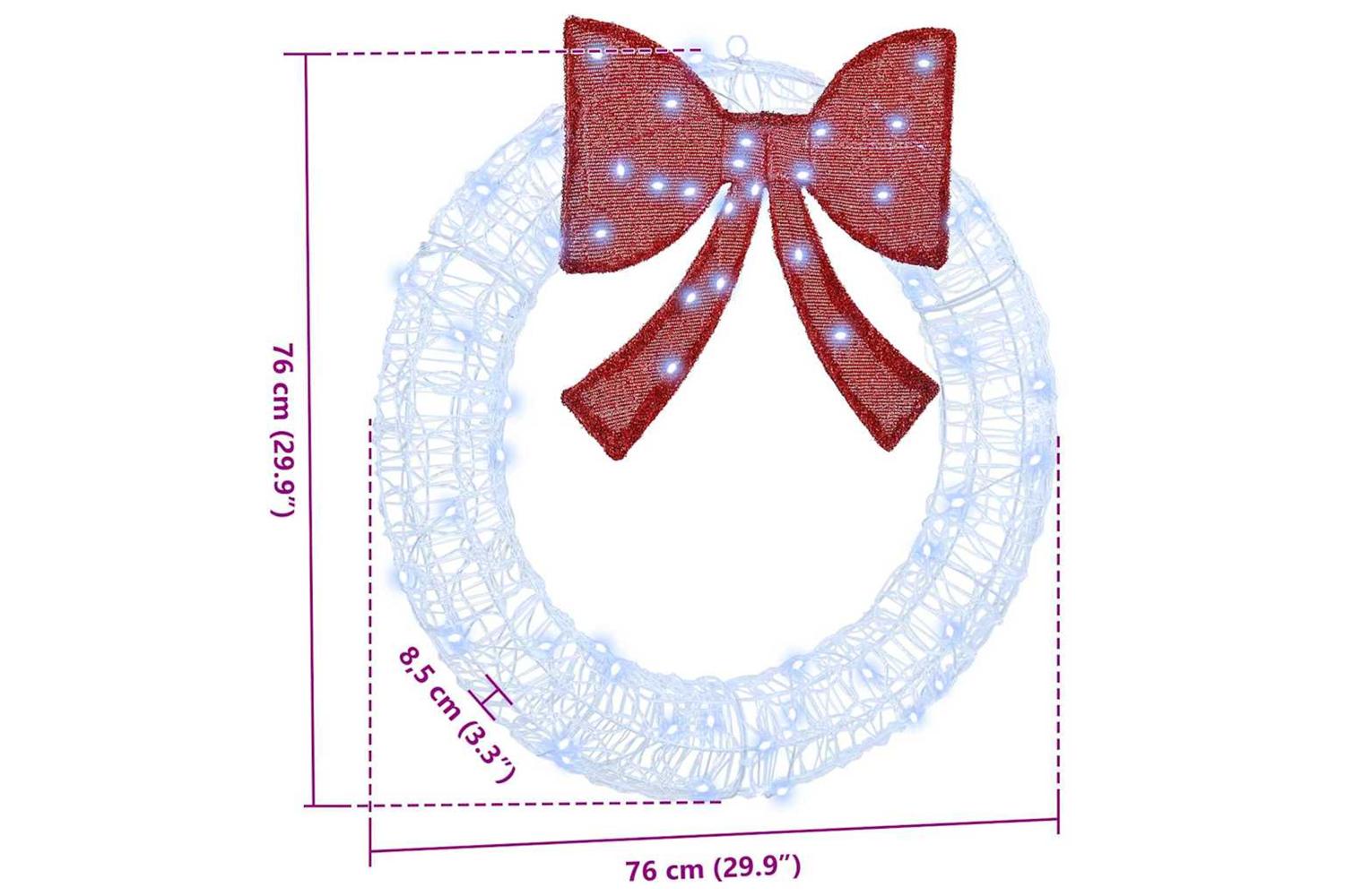 Wreath With 60 Leds Cold White 76 X 85 X 76 Cm Acrylic-7