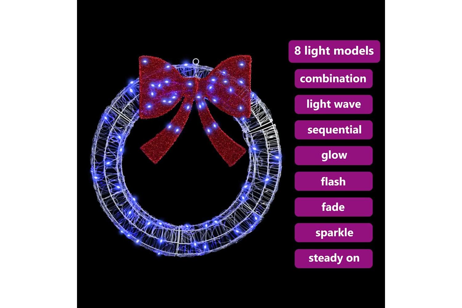 Wreath With 60 Leds Blue 76 X 85 X 76 Cm Acrylic-6