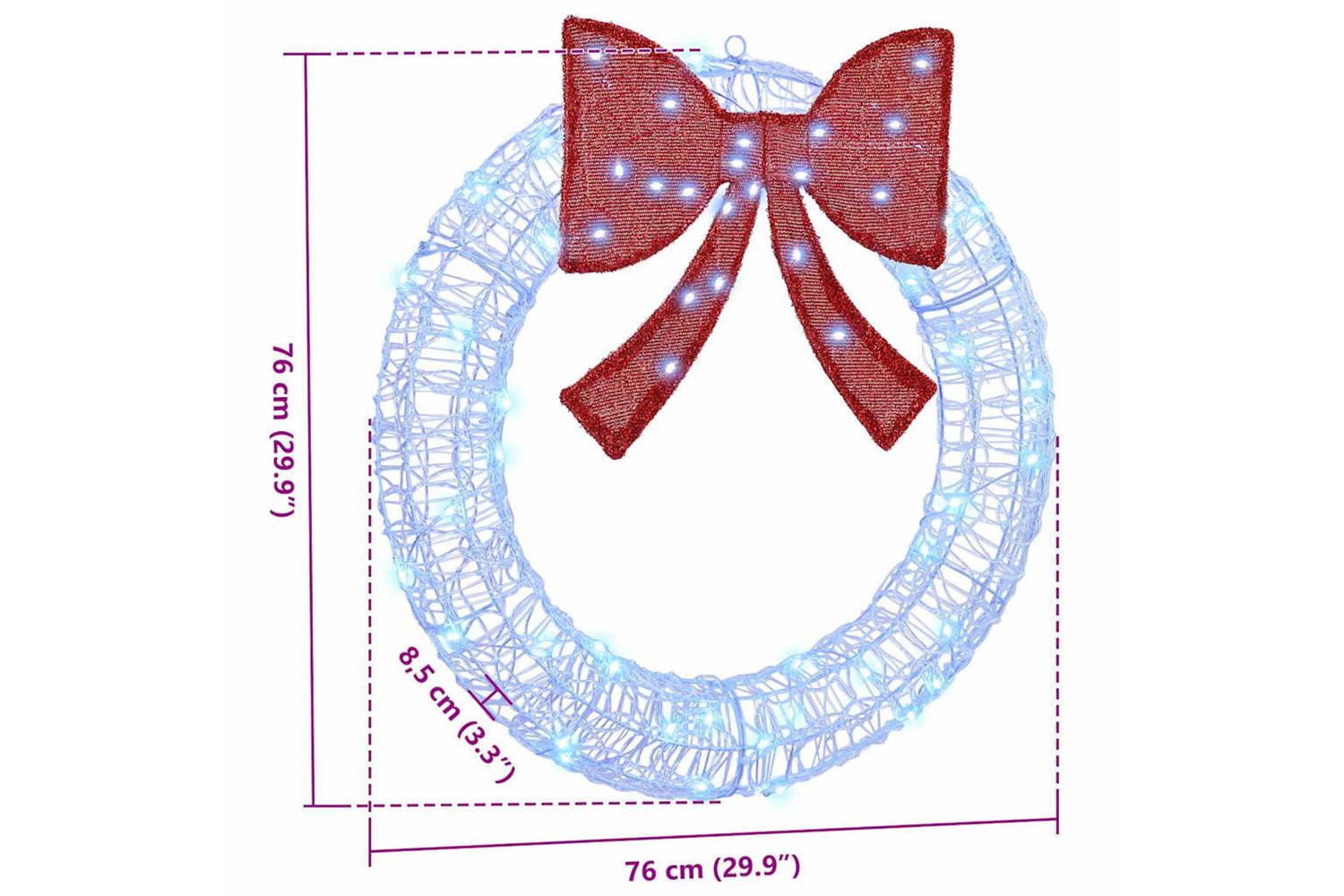Wreath With 60 Leds Blue 76 X 85 X 76 Cm Acrylic-7