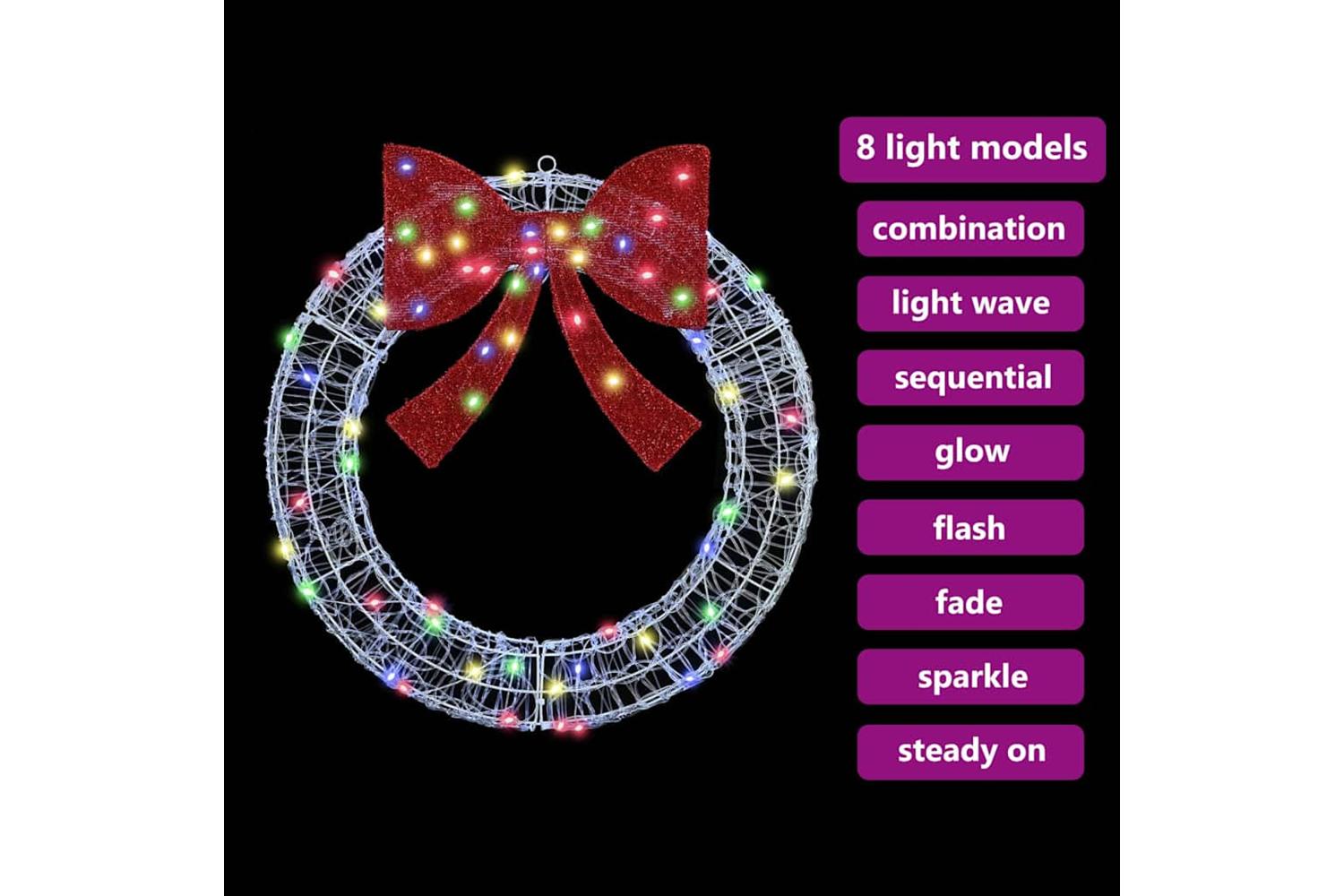 Wreath With 60 Leds Multicolour 76 X 85 X 76 Cm Acrylic-6