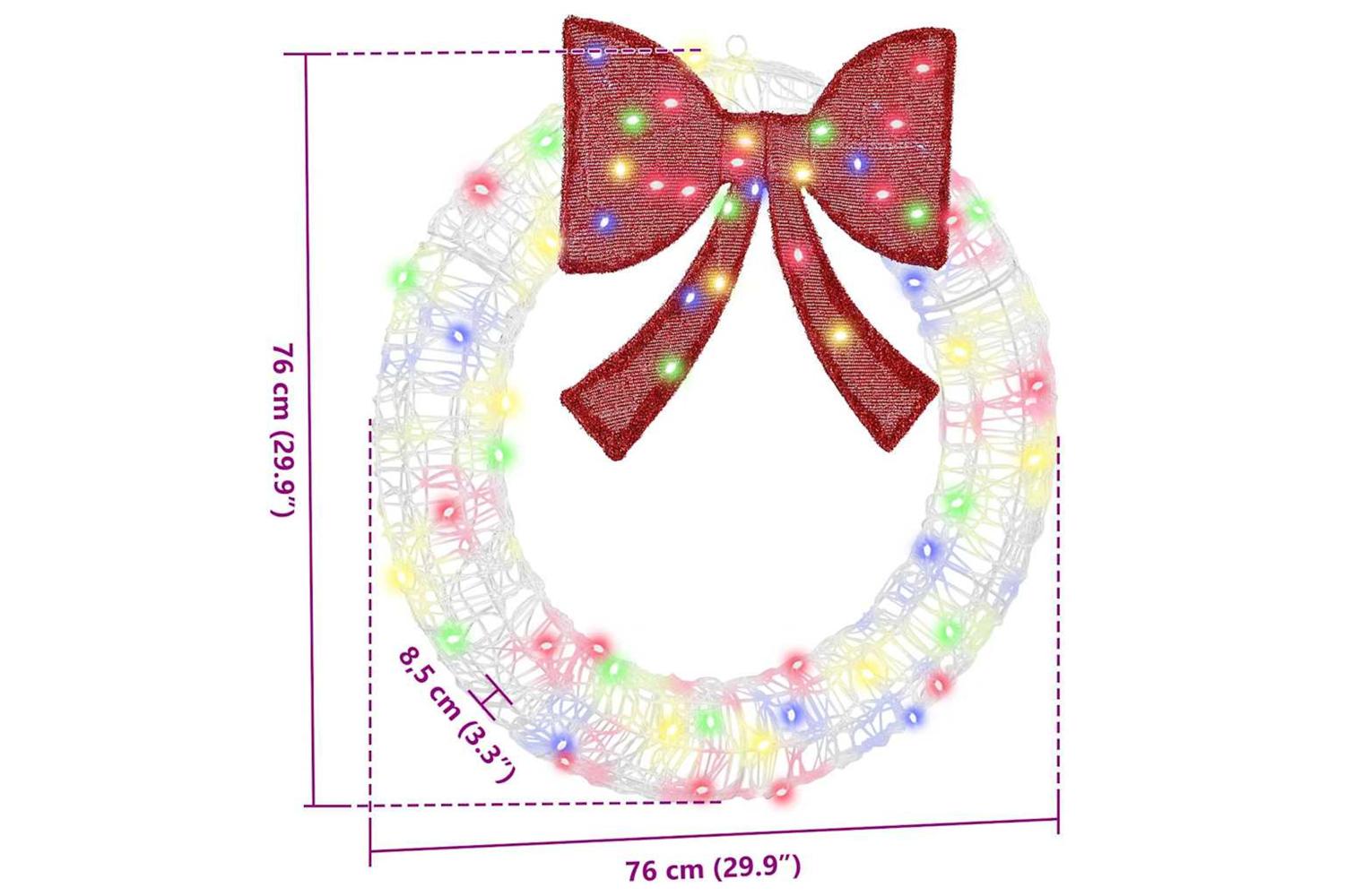 Wreath With 60 Leds Multicolour 76 X 85 X 76 Cm Acrylic-7