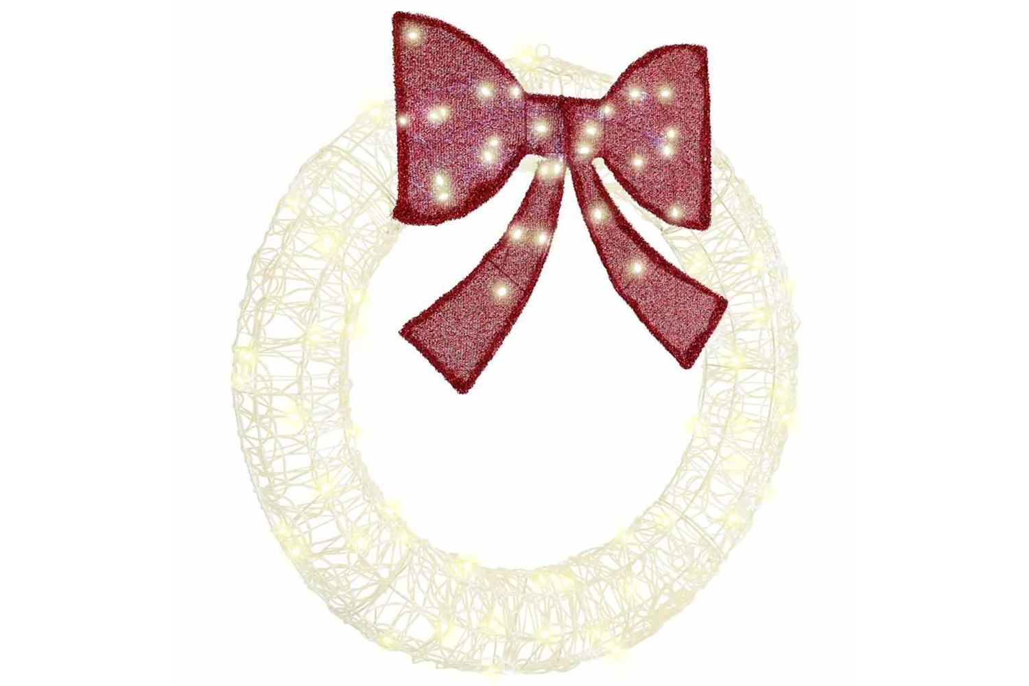 Wreath With 80 Leds Warm White 92 X 95 X 92 Cm Acrylic
