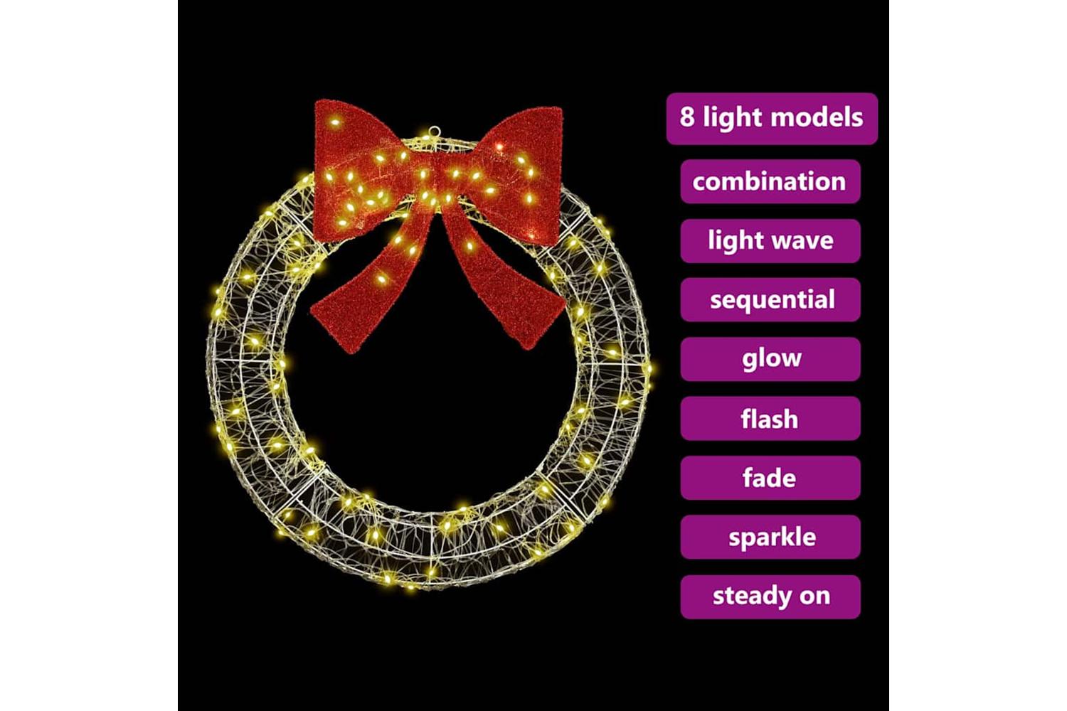 Wreath With 80 Leds Warm White 92 X 95 X 92 Cm Acrylic-6