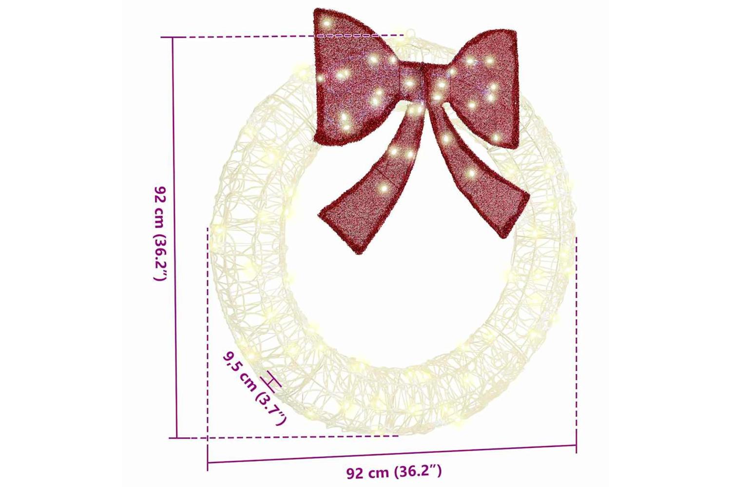 Wreath With 80 Leds Warm White 92 X 95 X 92 Cm Acrylic-7