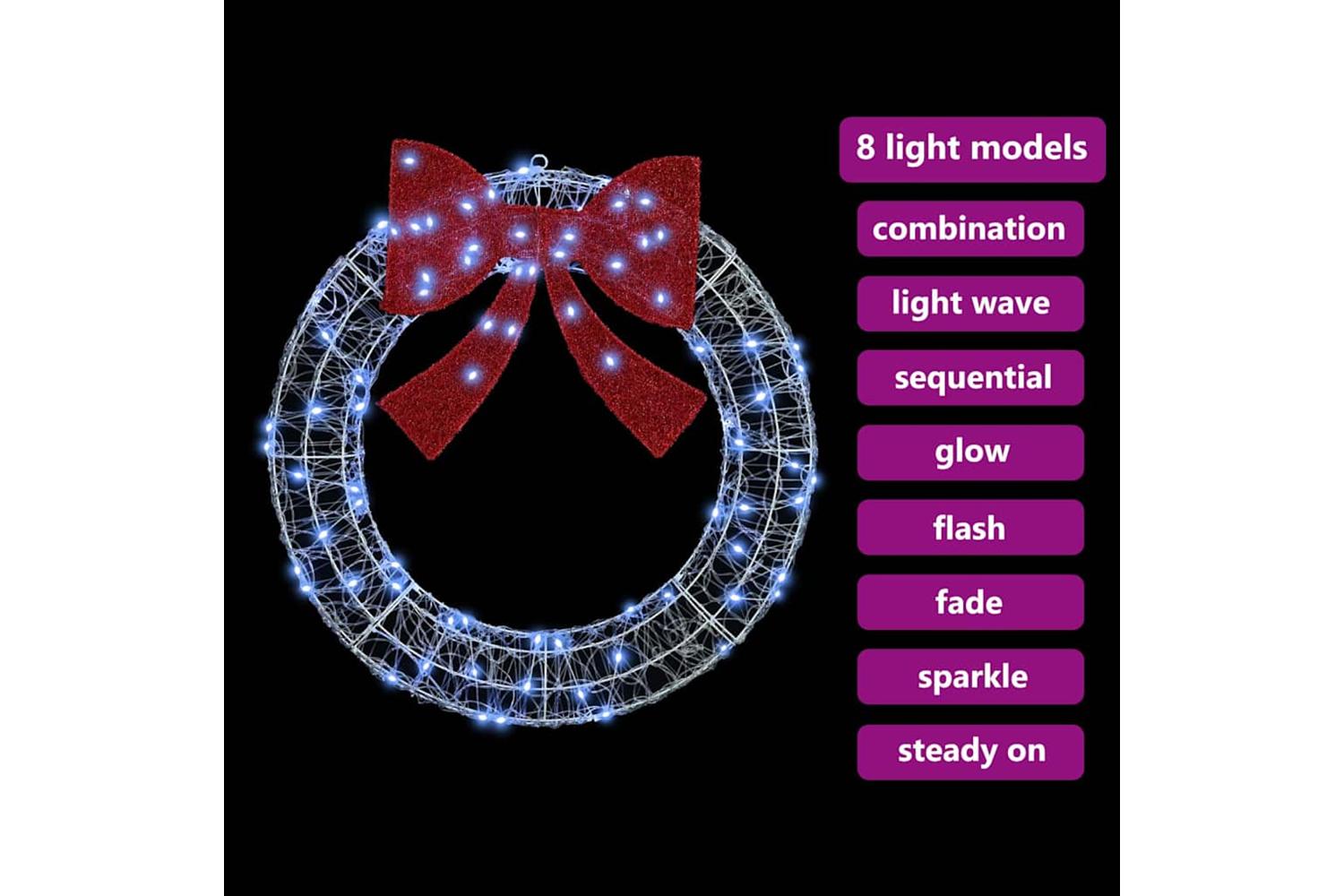 Wreath With 80 Leds Cold White 92 X 95 X 92 Cm Acrylic-6