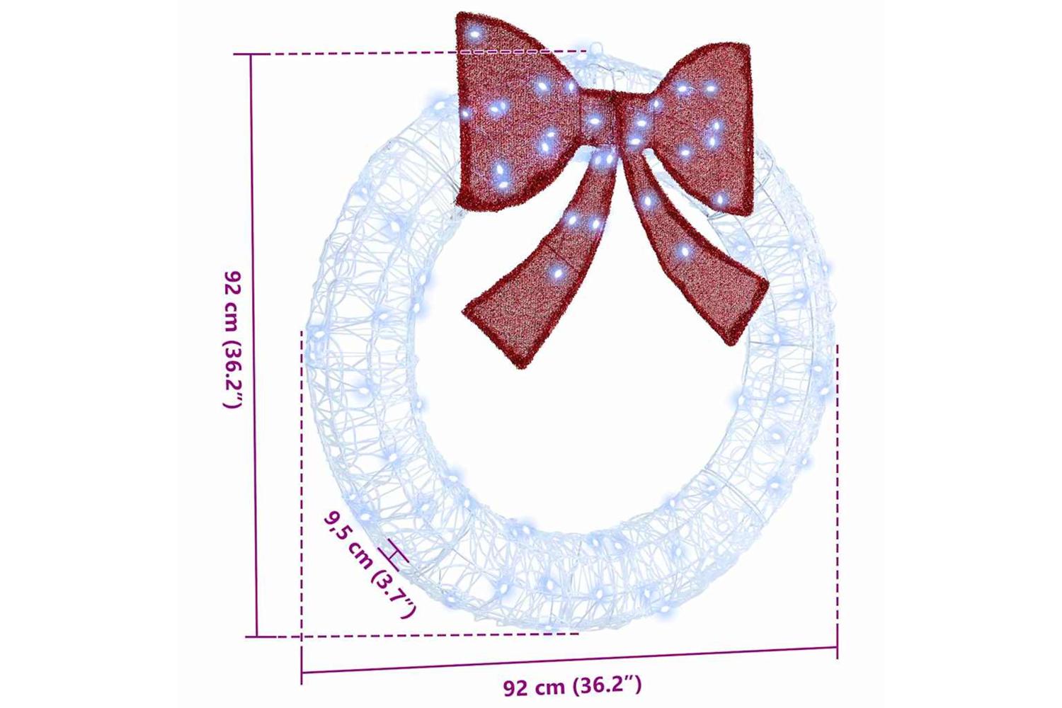 Wreath With 80 Leds Cold White 92 X 95 X 92 Cm Acrylic-7