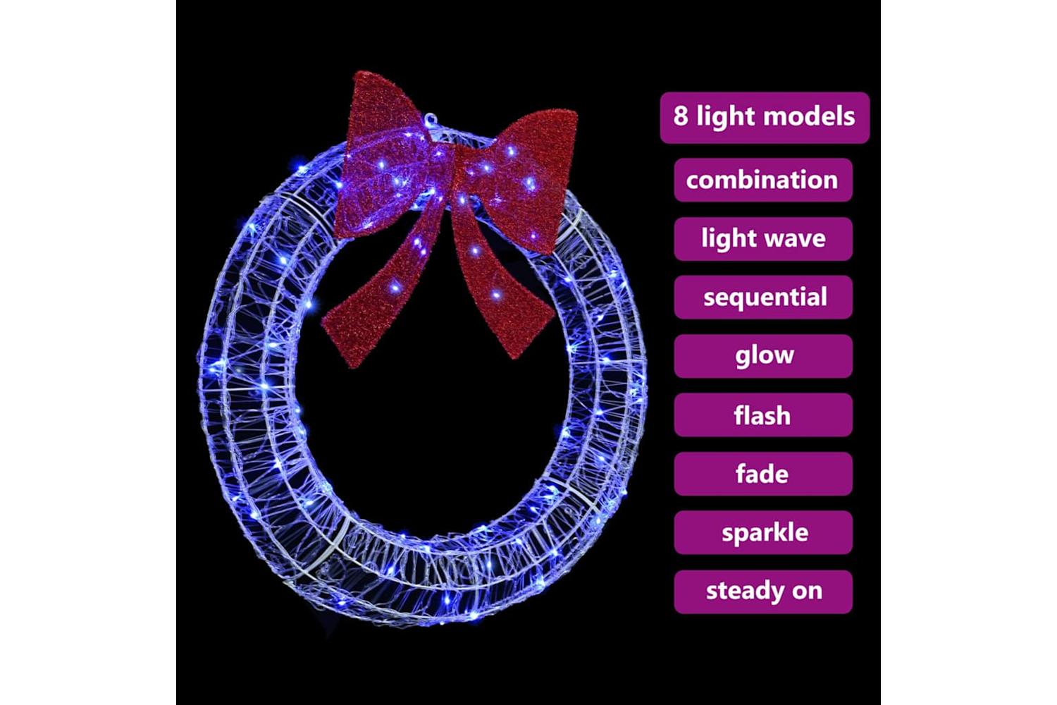 Wreath With 80 Leds Blue 92 X 95 X 92 Cm Acrylic-6