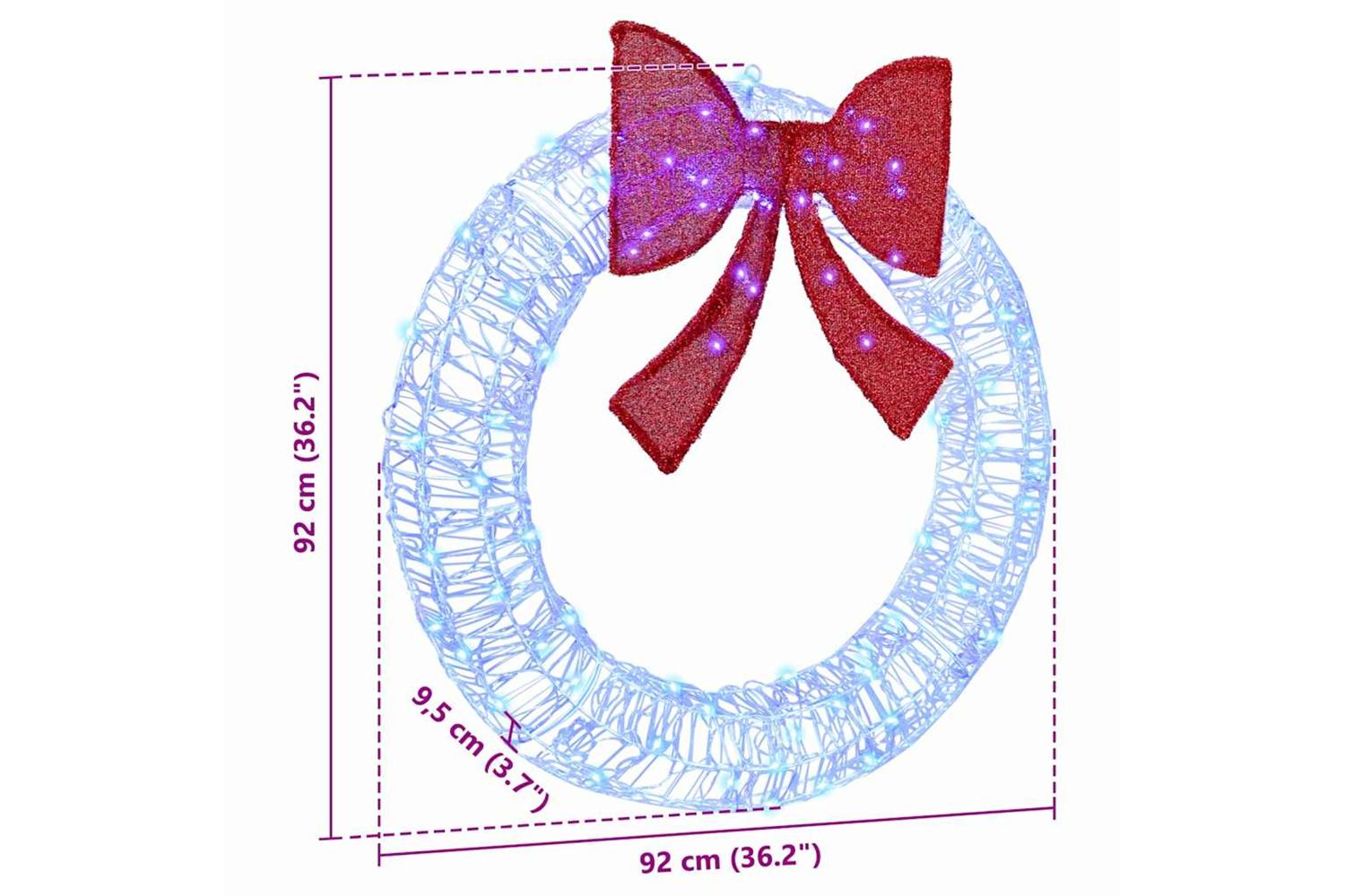 Wreath With 80 Leds Blue 92 X 95 X 92 Cm Acrylic-7