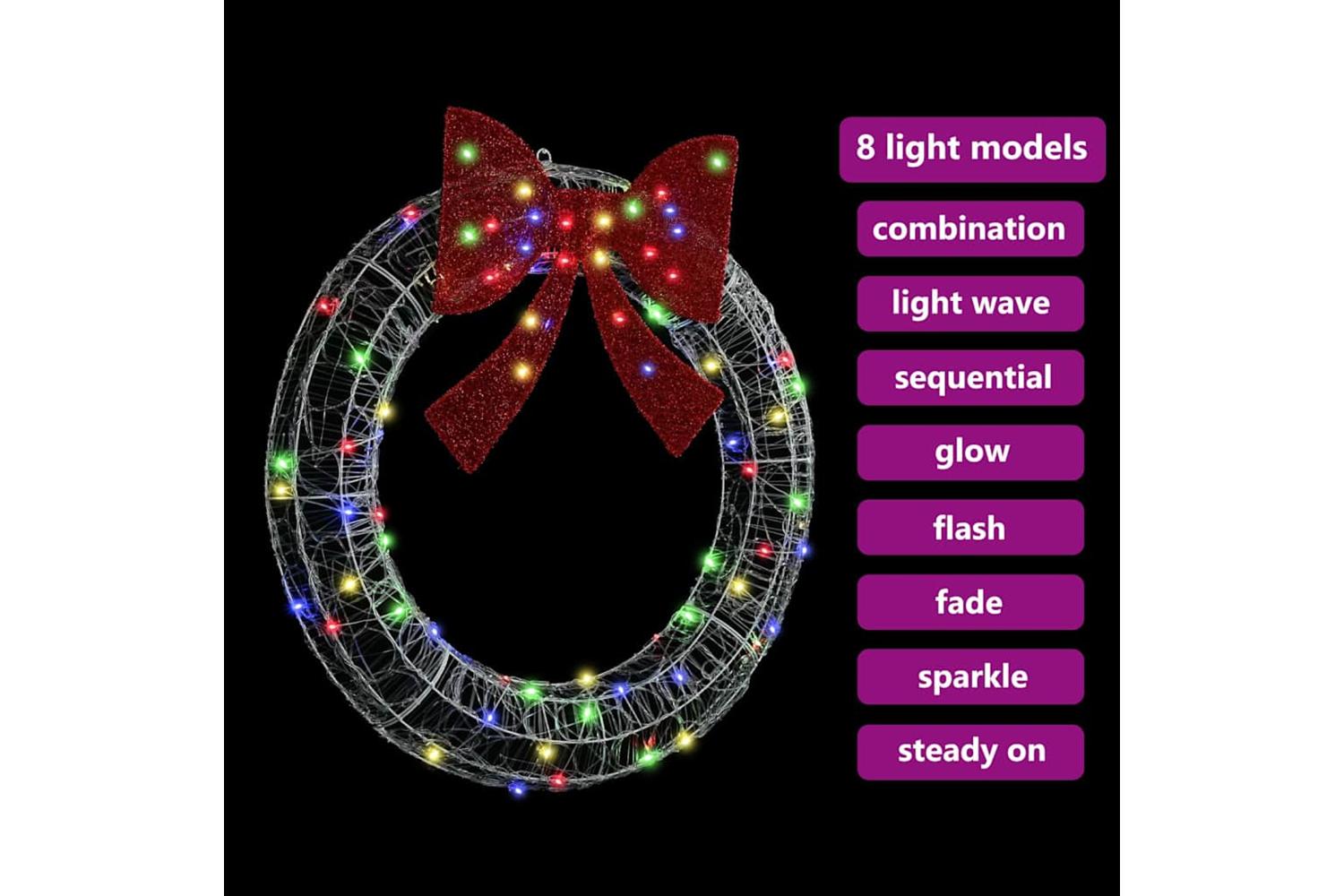 Wreath With 80 Leds Multicolour 92 X 95 X 92 Cm Acrylic-6