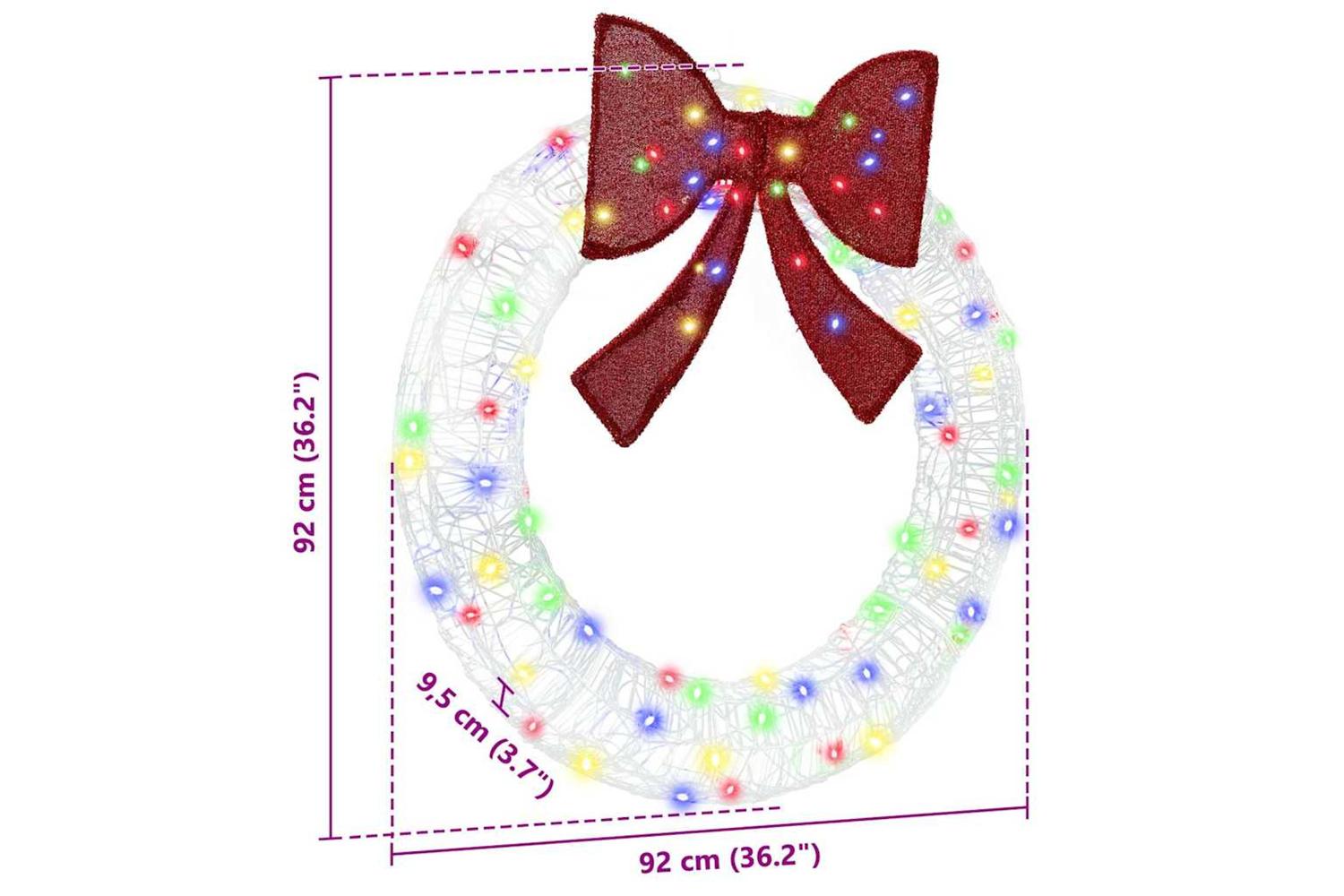 Wreath With 80 Leds Multicolour 92 X 95 X 92 Cm Acrylic-7