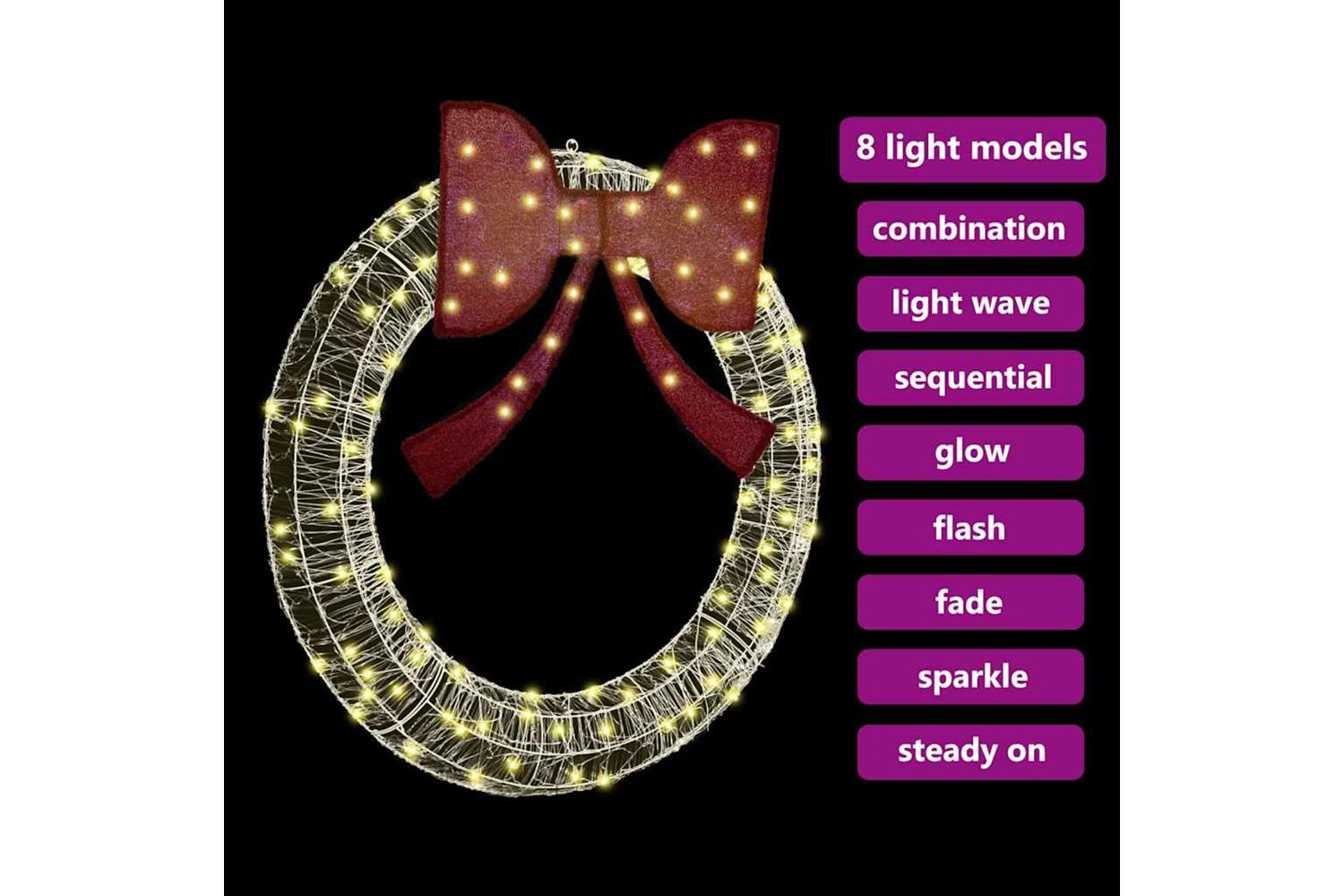 Wreath With 150 Leds Warm White 120 Cm Acrylic-6