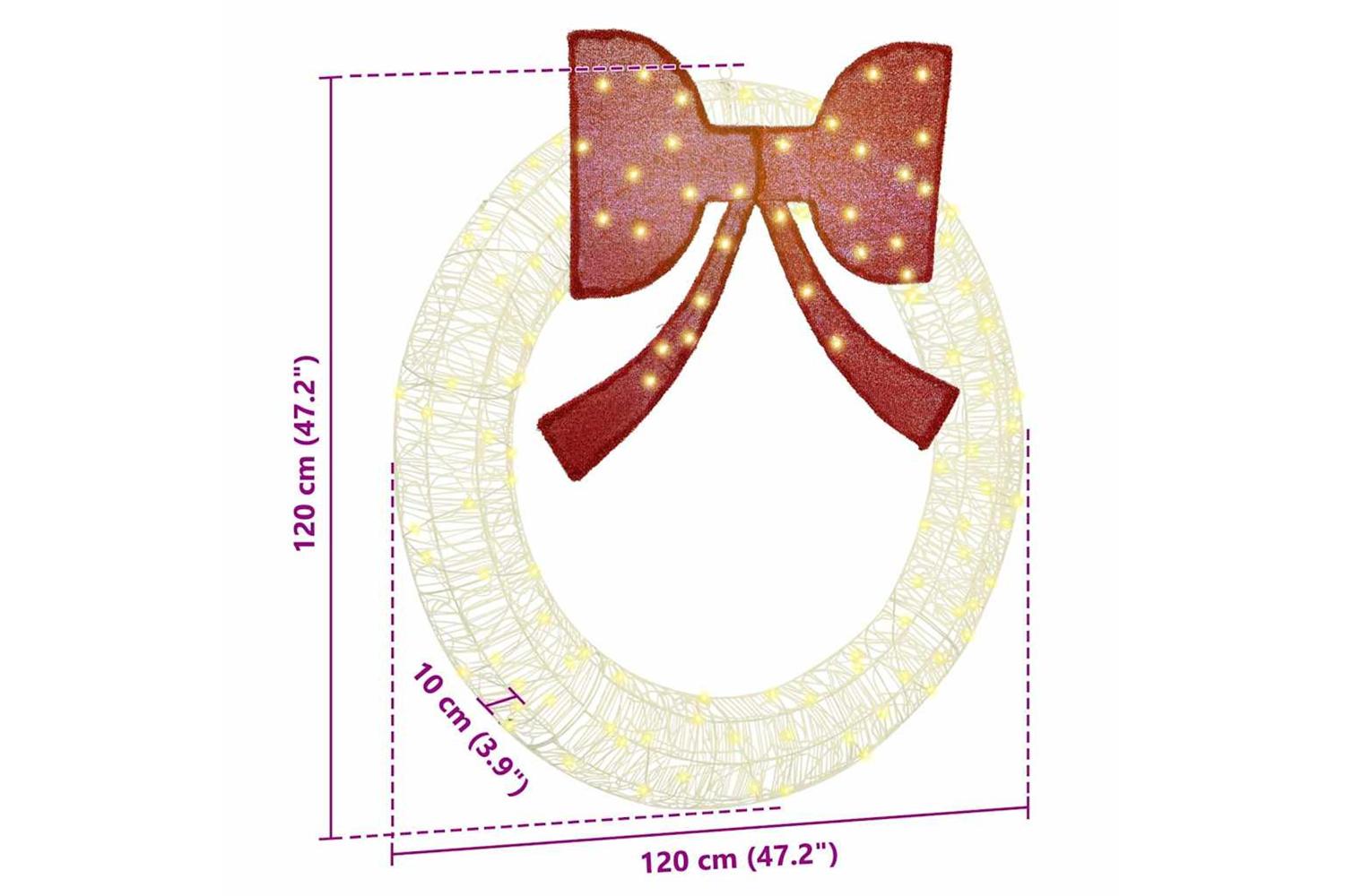 Wreath With 150 Leds Warm White 120 Cm Acrylic-7