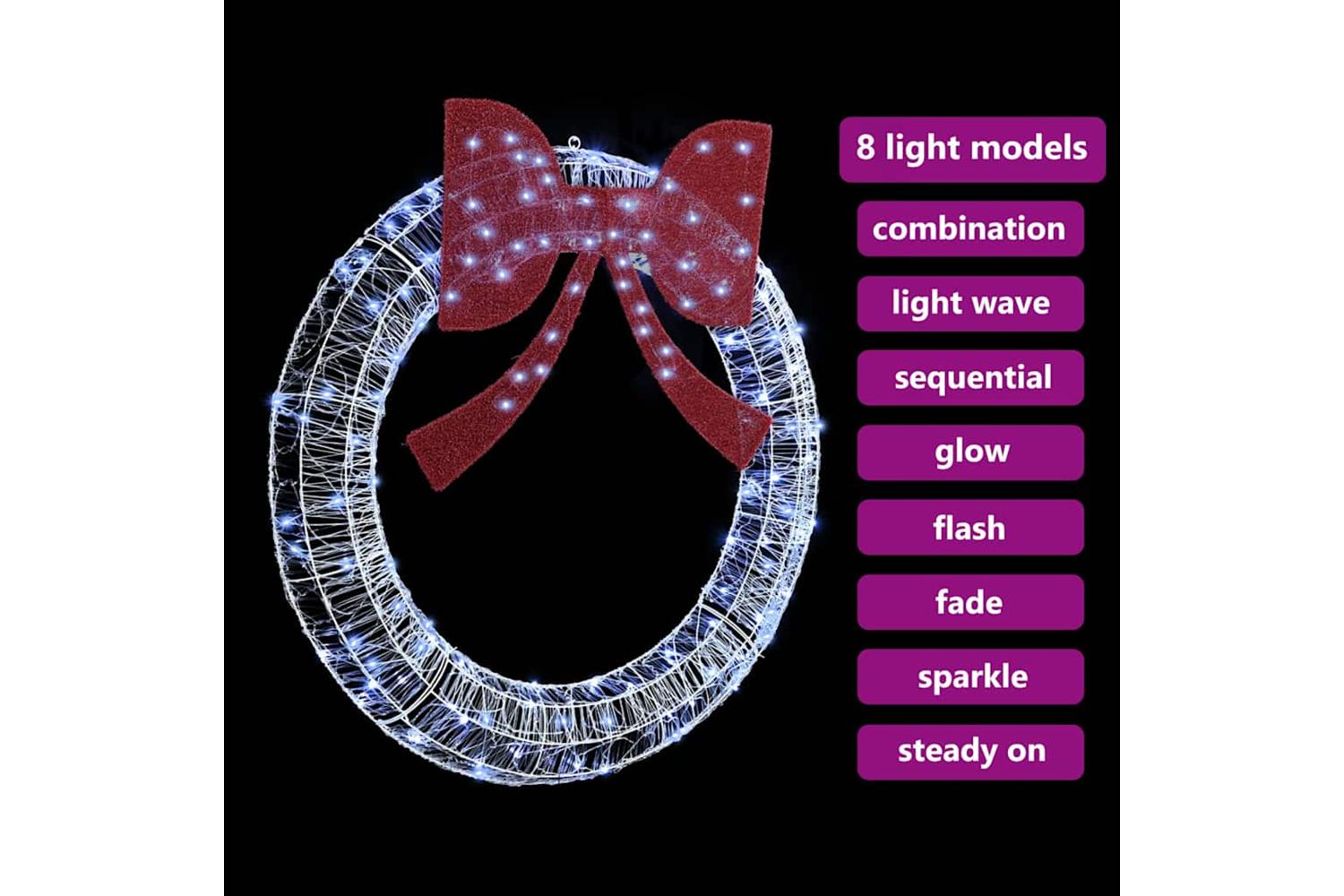 Wreath With 150 Leds Cold White 120 Cm Acrylic-6