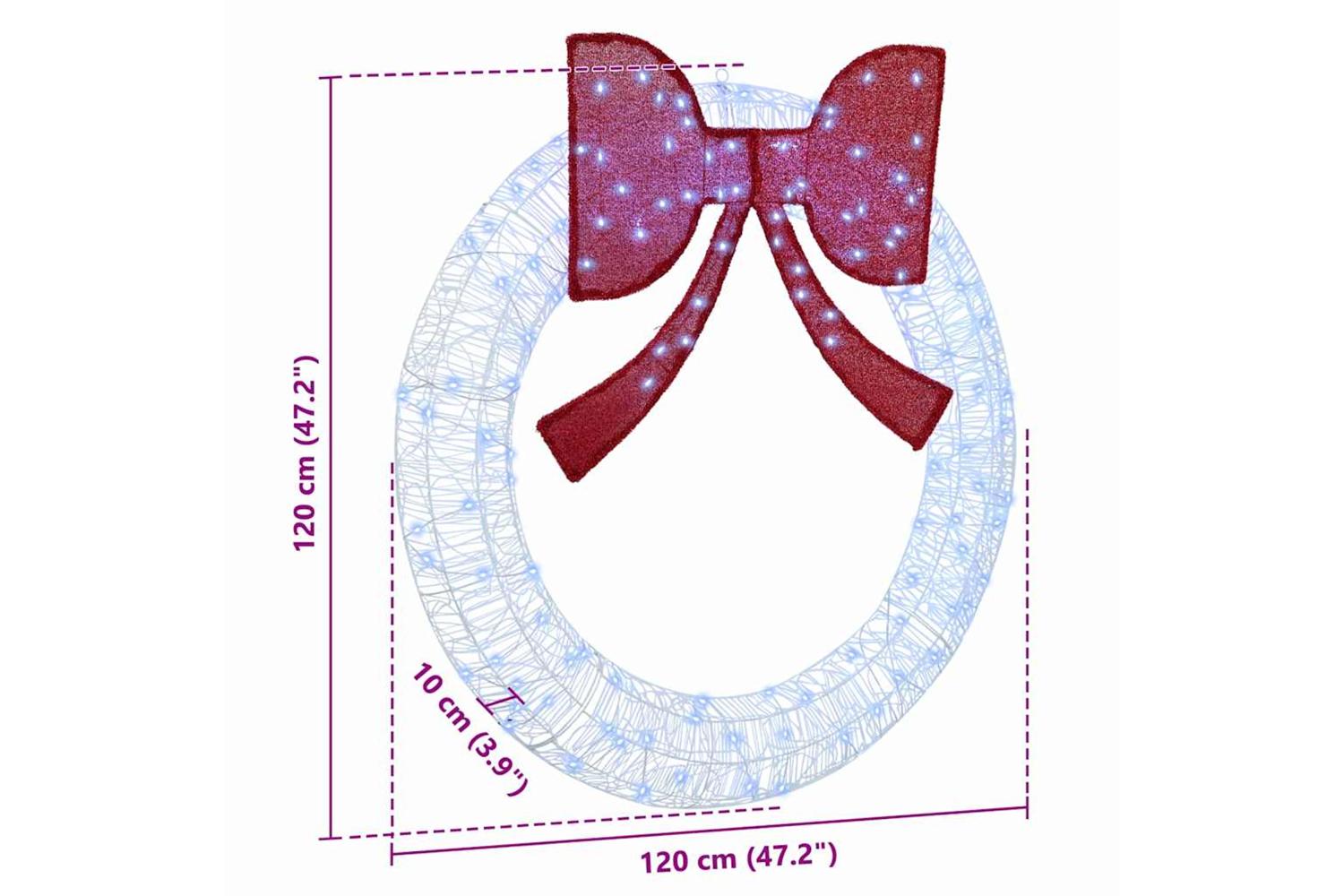 Wreath With 150 Leds Cold White 120 Cm Acrylic-7