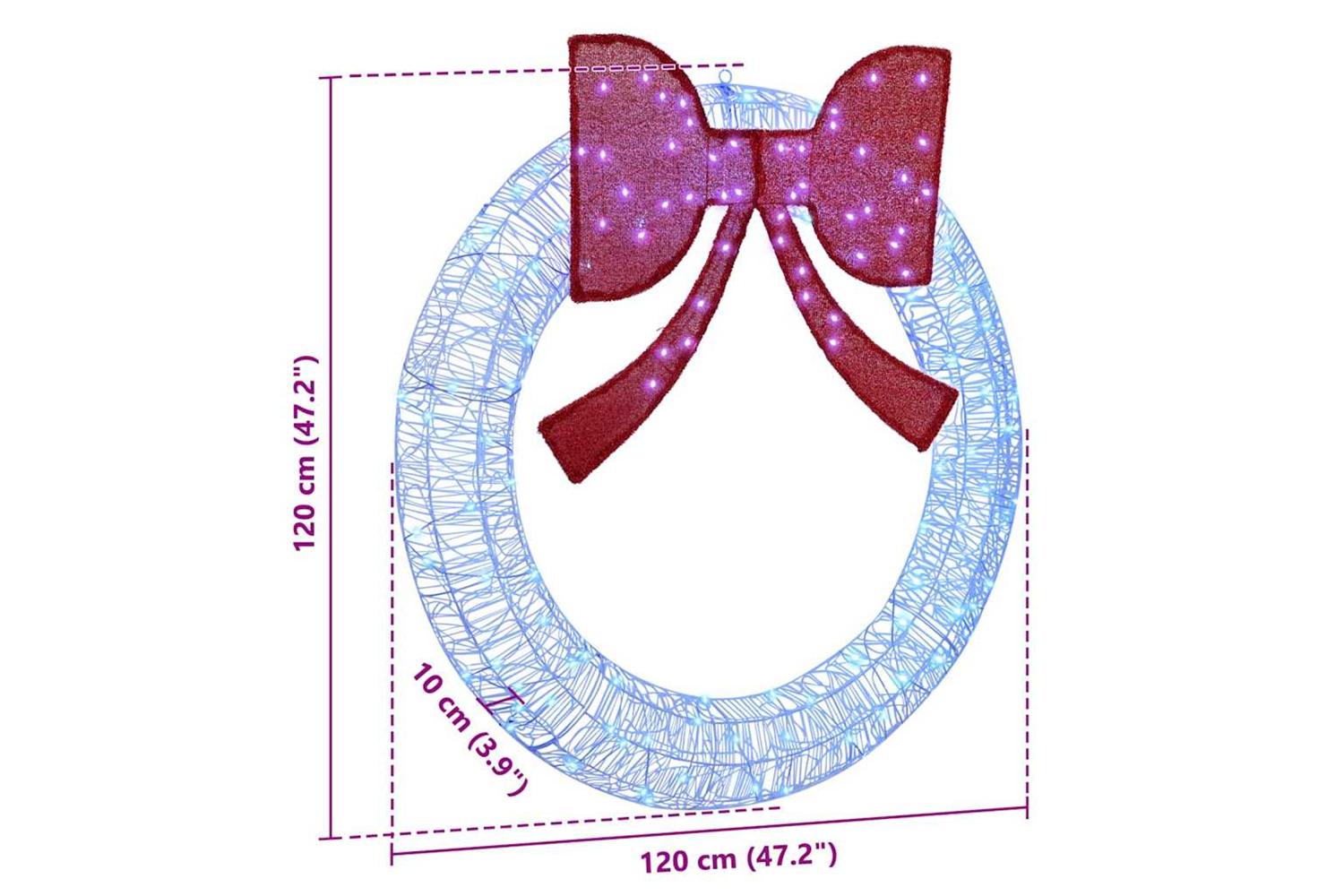 Wreath With 150 Leds Blue 120 Cm Acrylic-7
