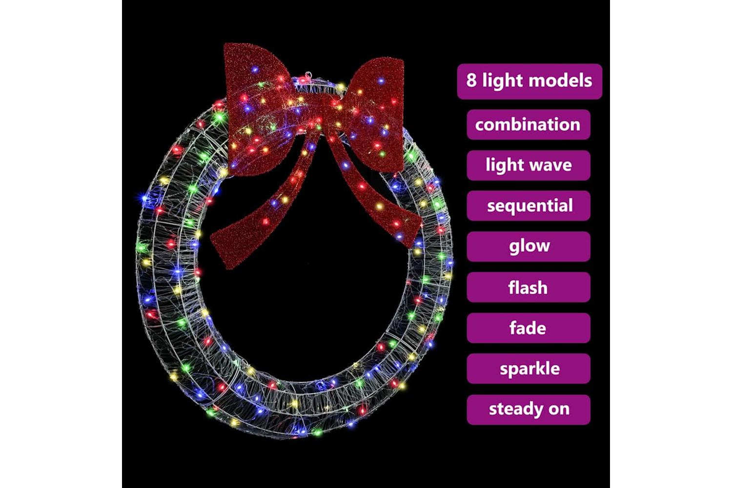 Wreath With 150 Leds Multicolour 120 Cm Acrylic-6