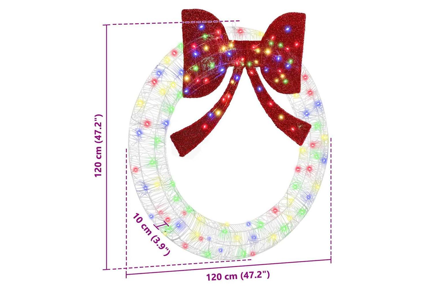 Wreath With 150 Leds Multicolour 120 Cm Acrylic-7