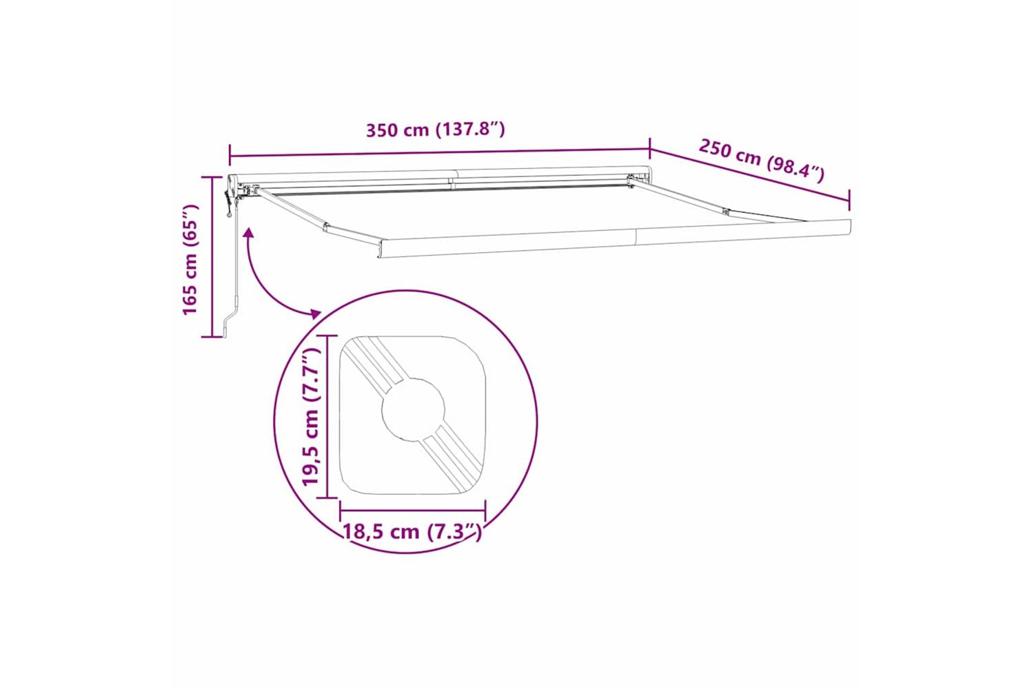 Vidaxl Awning White 35 X 25 M Metal-10