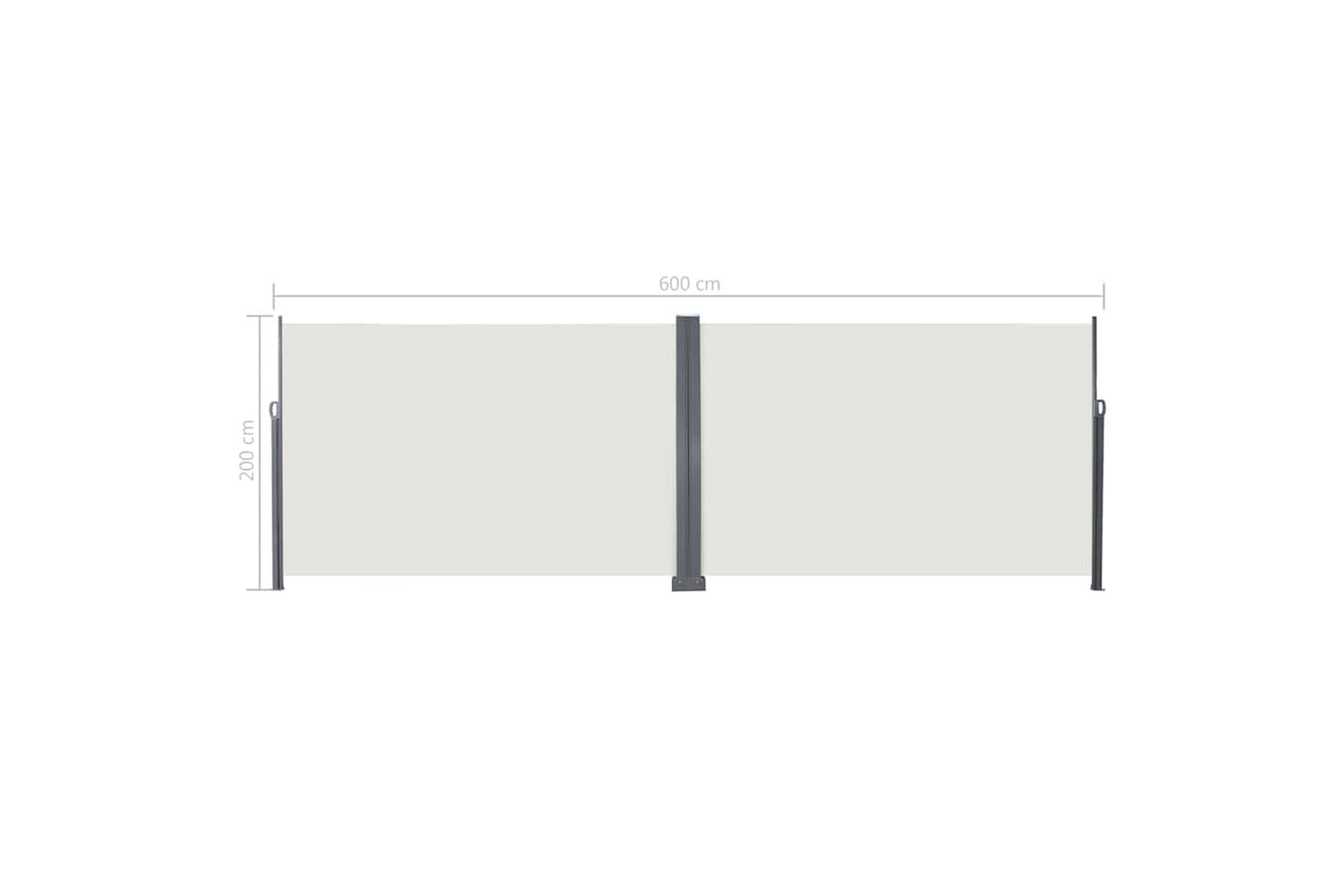 Vidaxl Retractable Side Awning Cream 600 X 200 Cm Metal-8