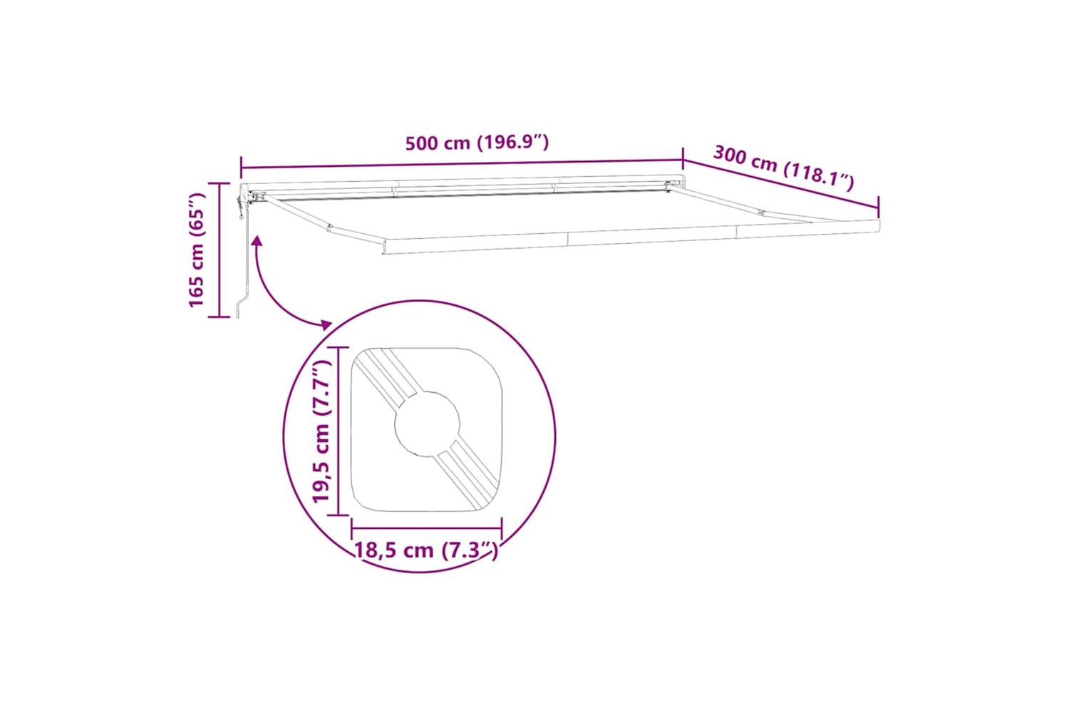 Vidaxl Awning White 5 X 3 M Metal-10
