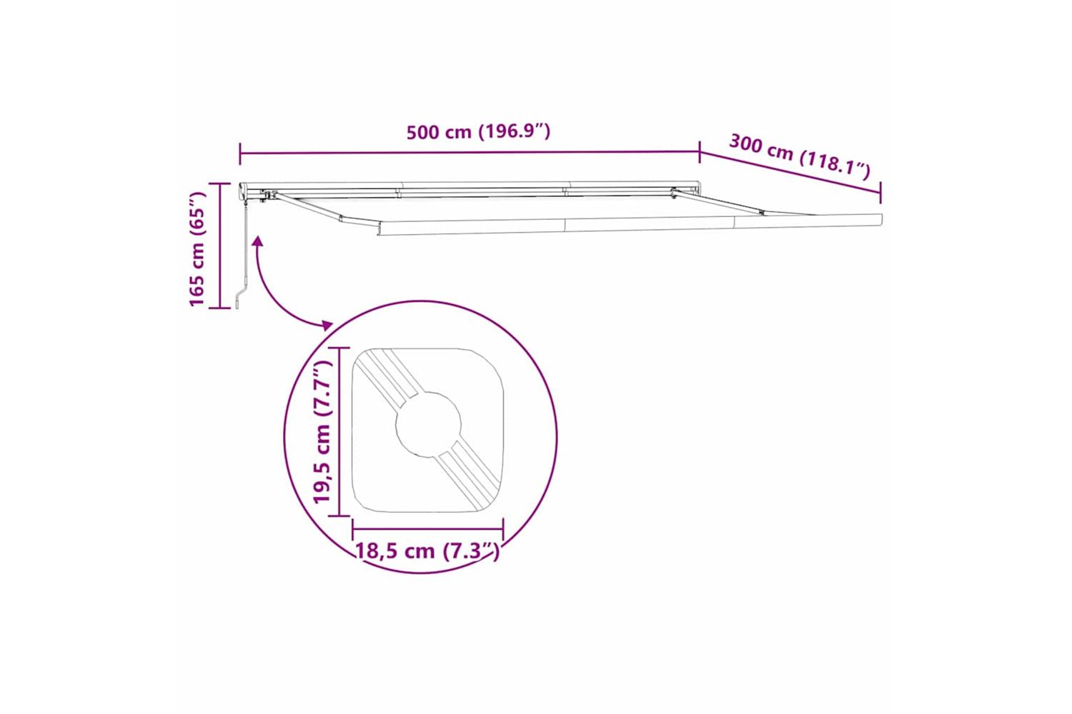 Vidaxl Awning White 5 X 3 M Metal-10