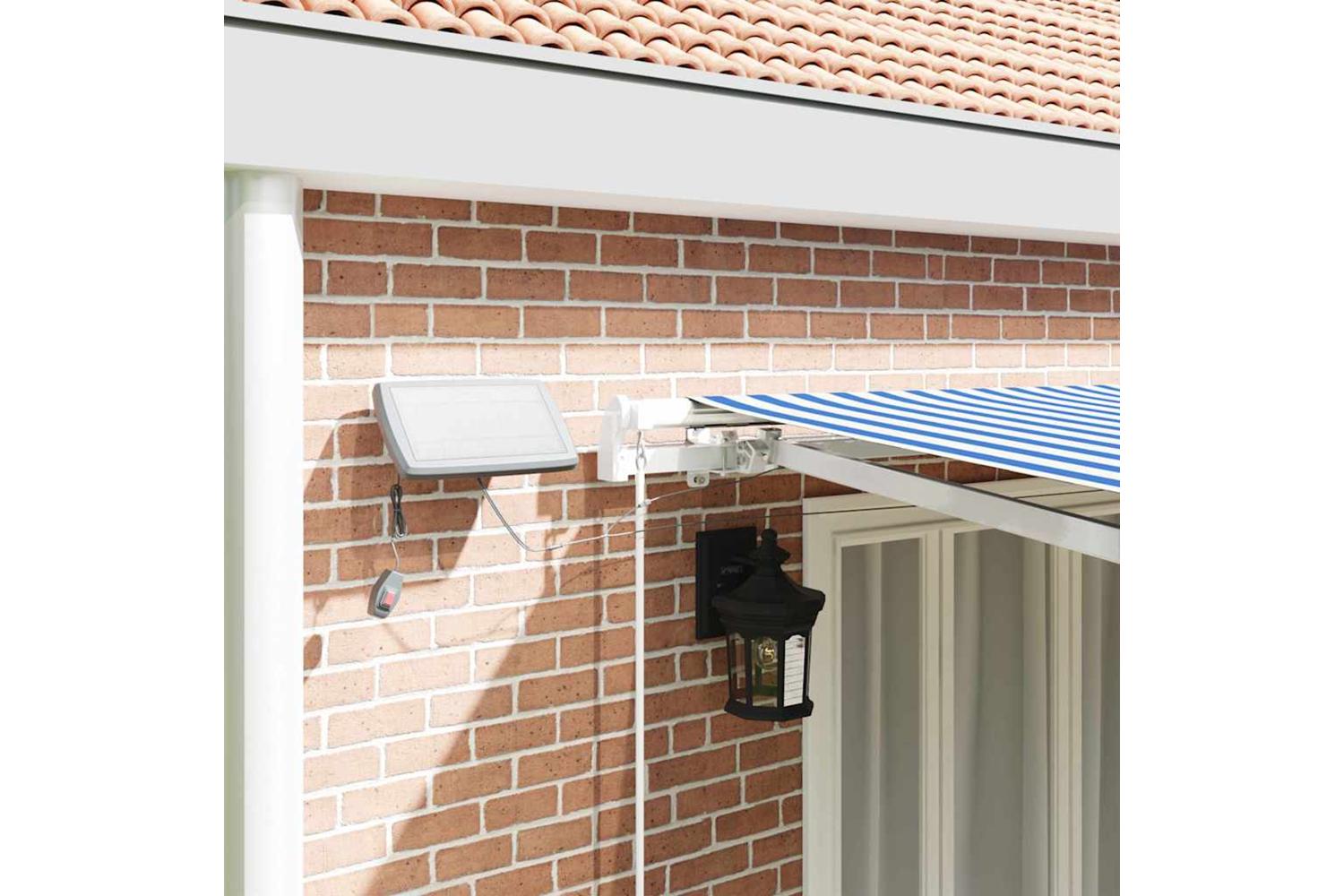 Vidaxl Retractable Awning With Blue And White 6 X 3 M Fabric And Metal-4