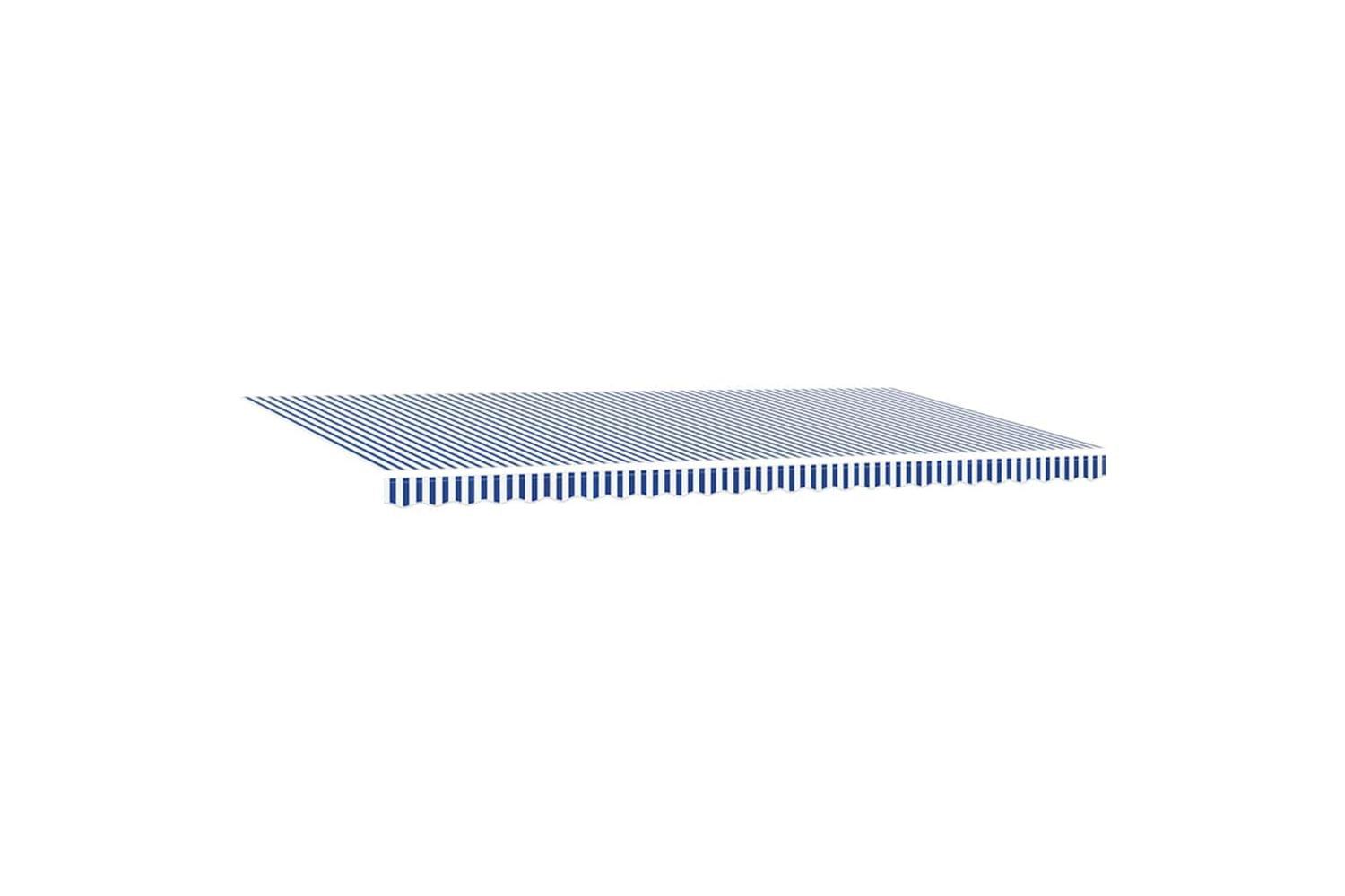 Vidaxl Retractable Awning With Blue And White 6 X 3 M Fabric And Metal-5