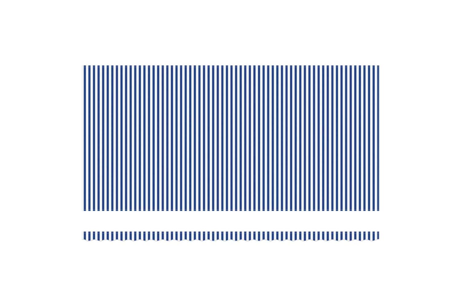 Vidaxl Retractable Awning With Blue And White 6 X 3 M Fabric And Metal-8