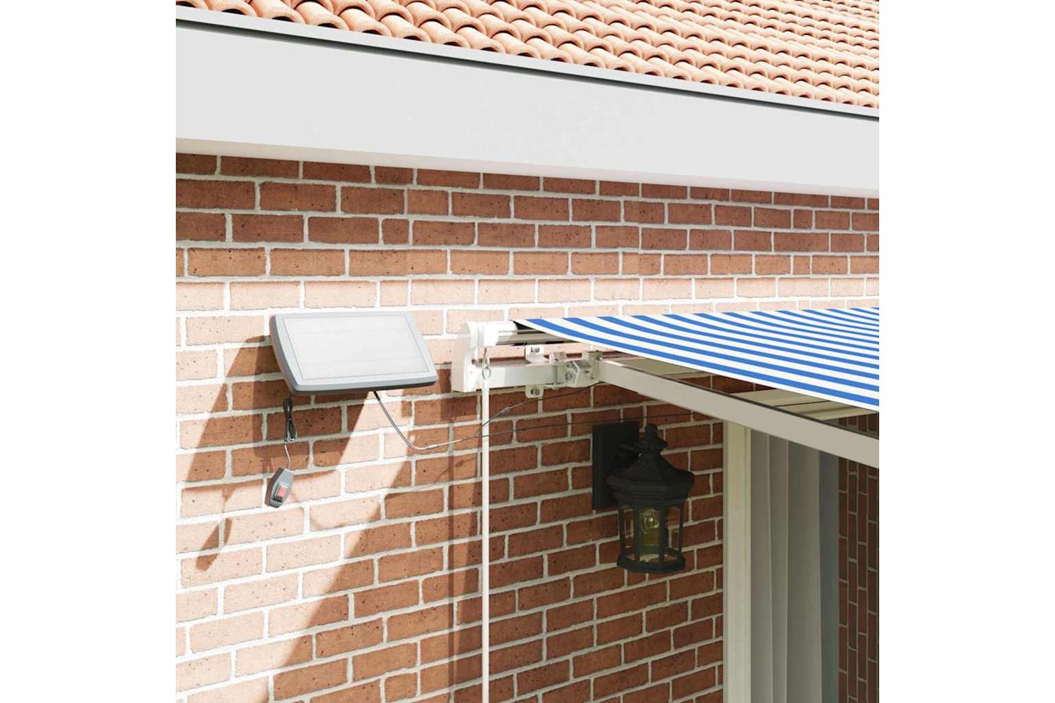 Vidaxl Retractable Awning Blue And White 45 X 3 M Fabric And Metal-4
