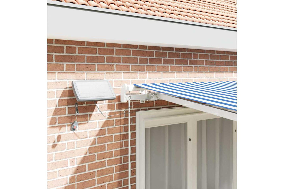 Vidaxl Retractable Awning Blue And White 35 X 25 M Fabric And Metal-4