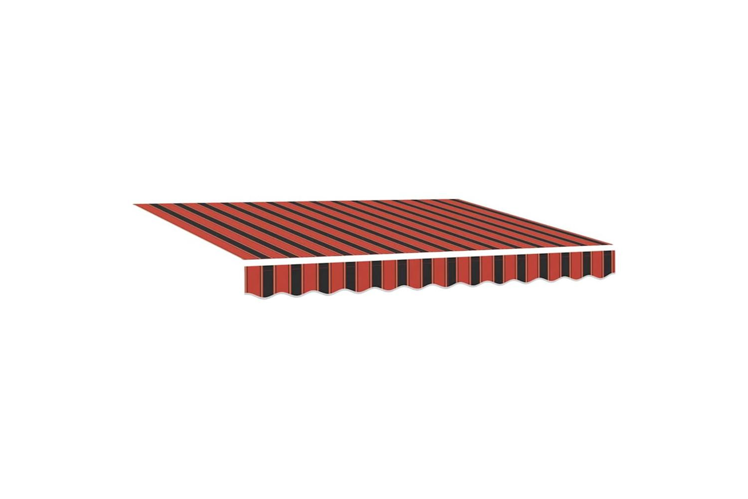 Vidaxl Retractable Awning Striped Orange And Brown 350 X 250 Cm Fabric-4